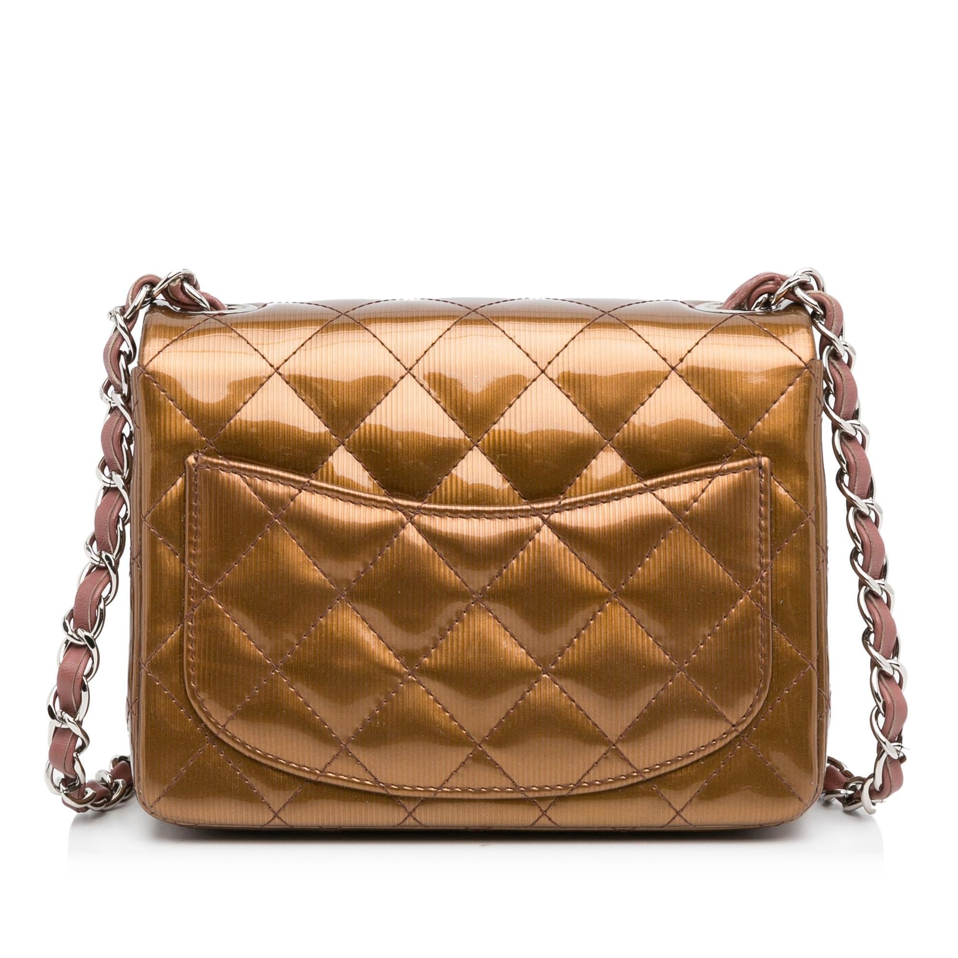 Chanel Mini Classic Square Patent Single Flap (SHG-nmtI7p)