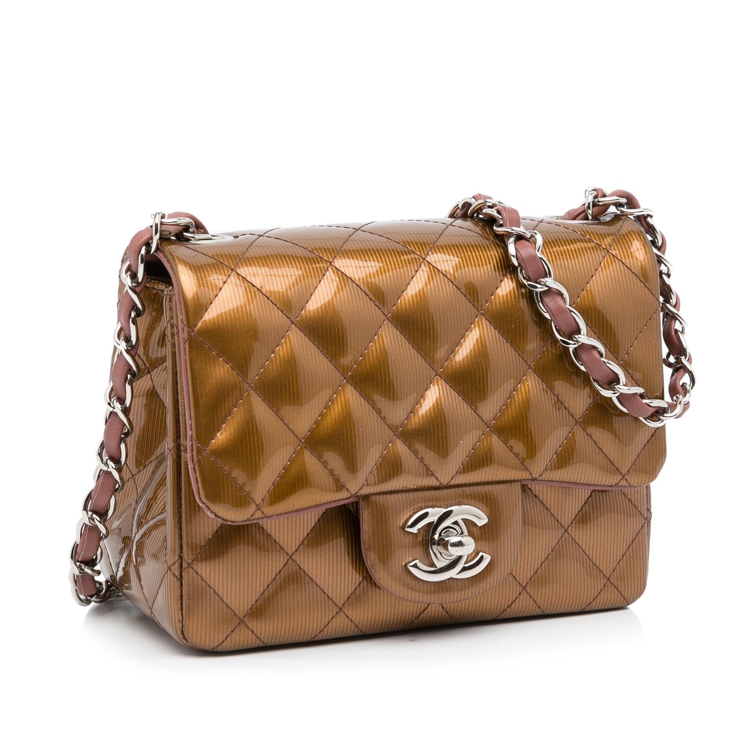 Chanel Mini Classic Square Patent Single Flap (Shg-Nmti7P) Bag