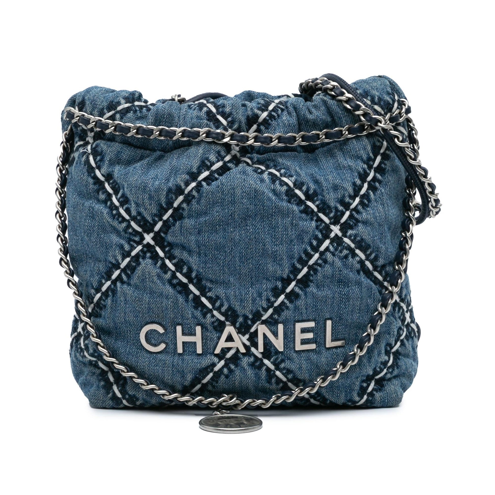 Chanel Denim Stitched 22 Mini Bag
