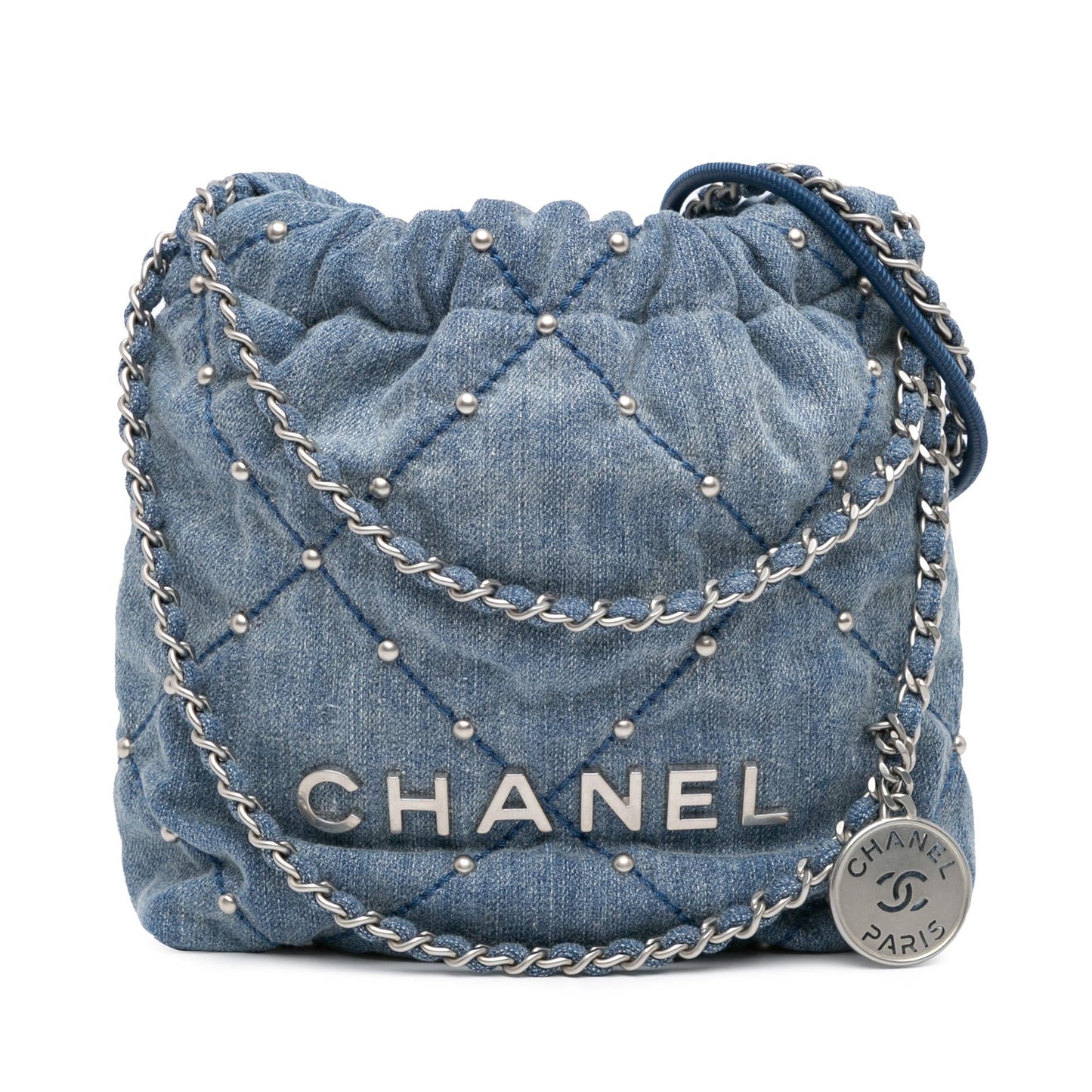Chanel Denim Studded 22 Mini Bag