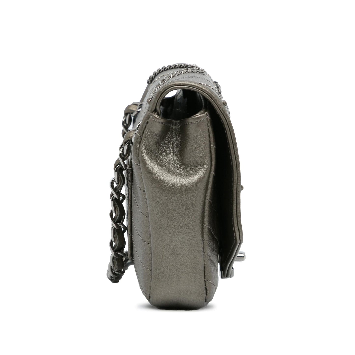 Chanel Embellished Calfskin Chevron Square Envelop Flap Mini Bag