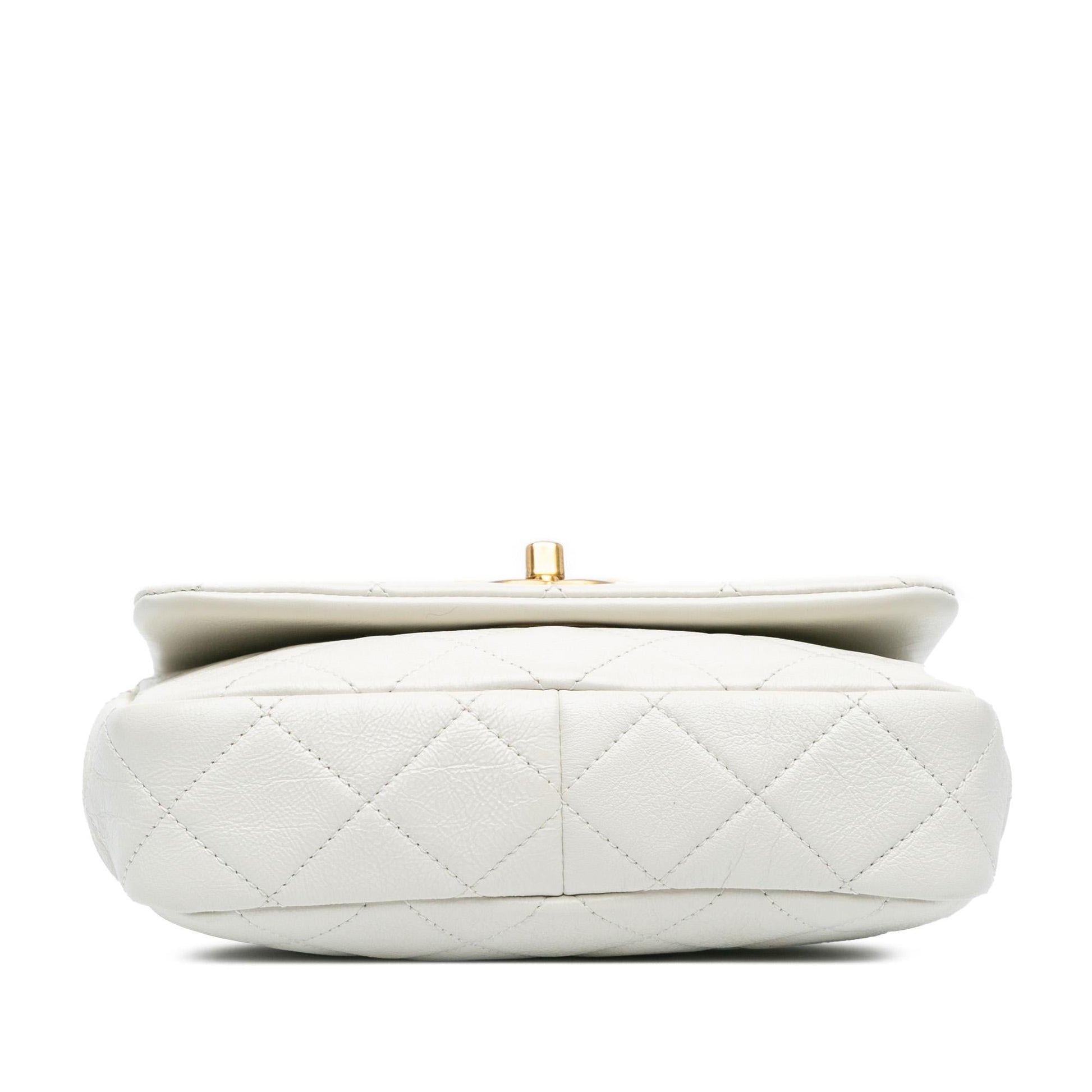 Chanel Glazed Calfskin Pearl Side Flap Mini Bag