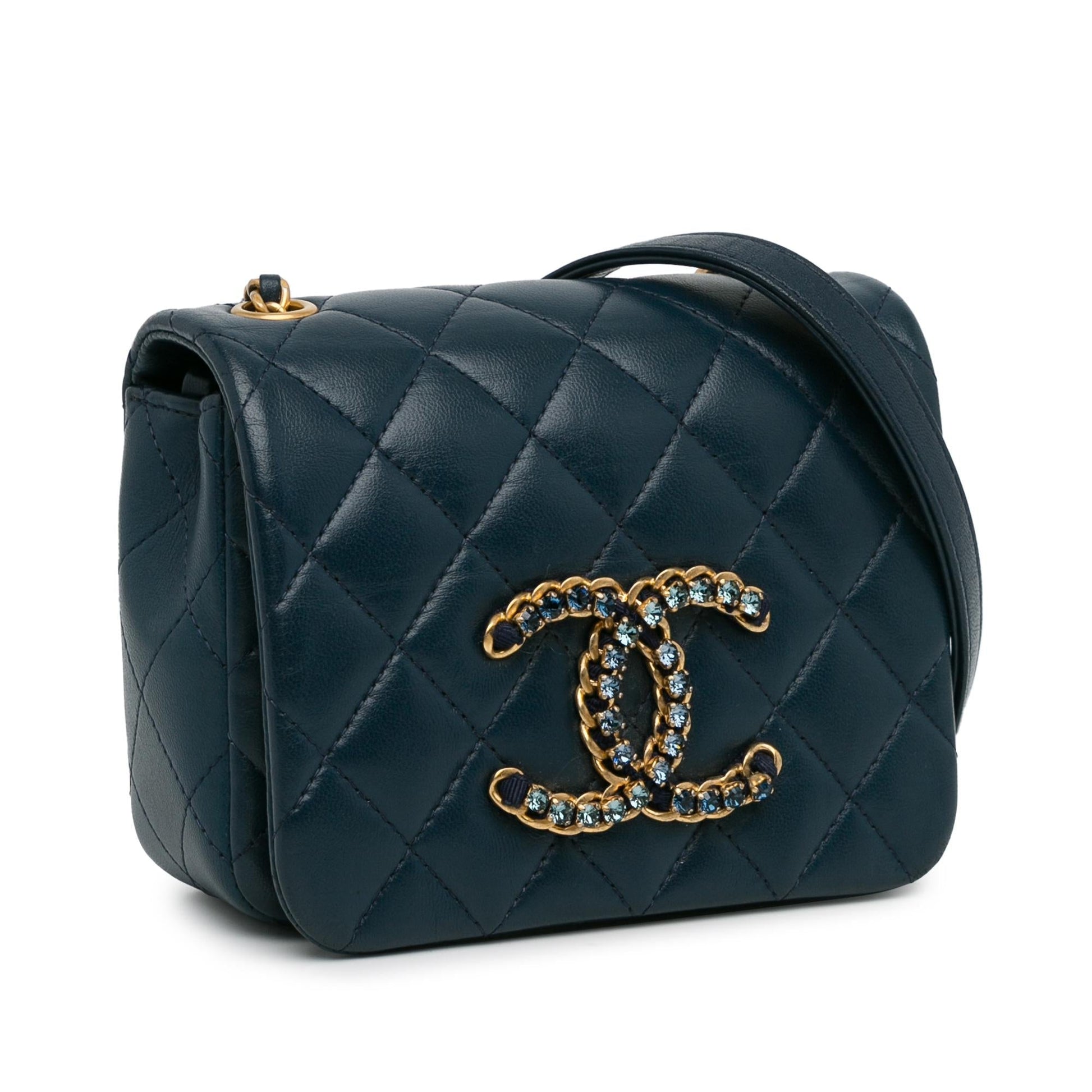 Chanel Lambskin CC Crystal Full flap SHG-tjFZO9 Mini Bag