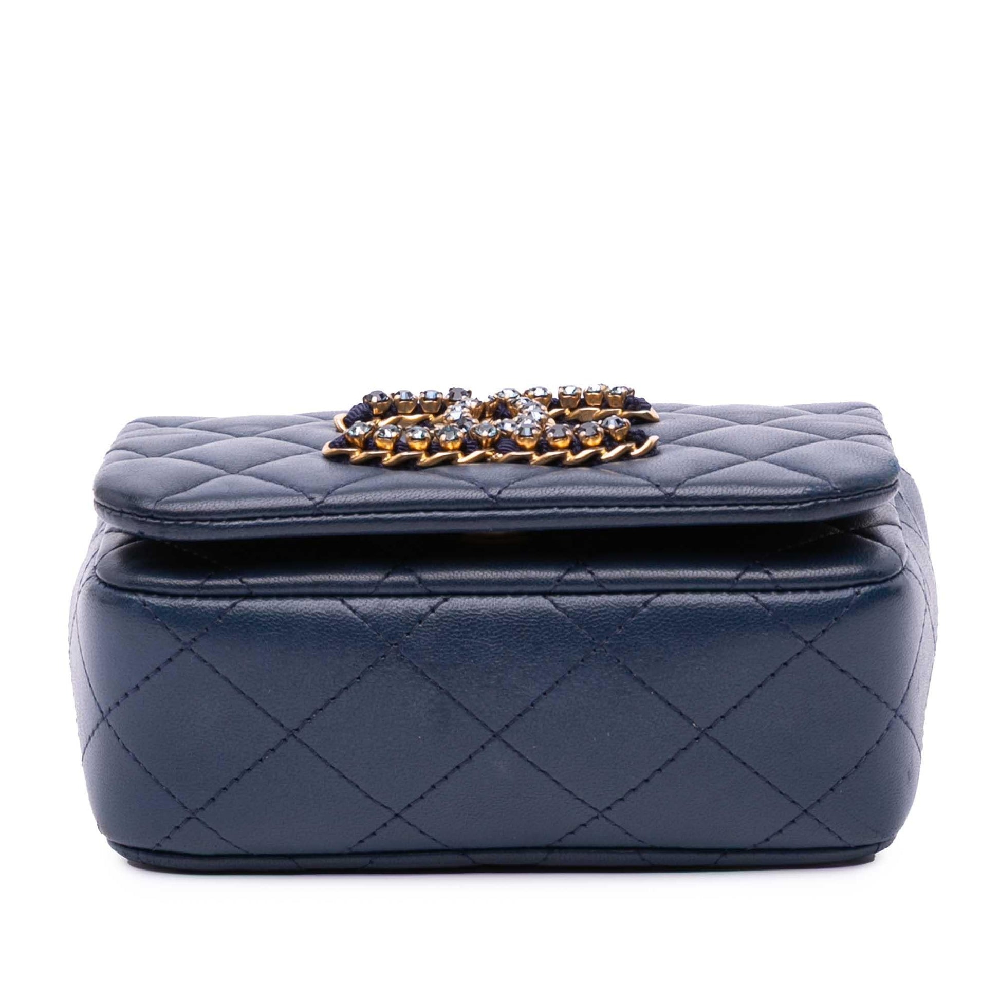 Chanel Lambskin CC Crystal Full flap Mini Bag