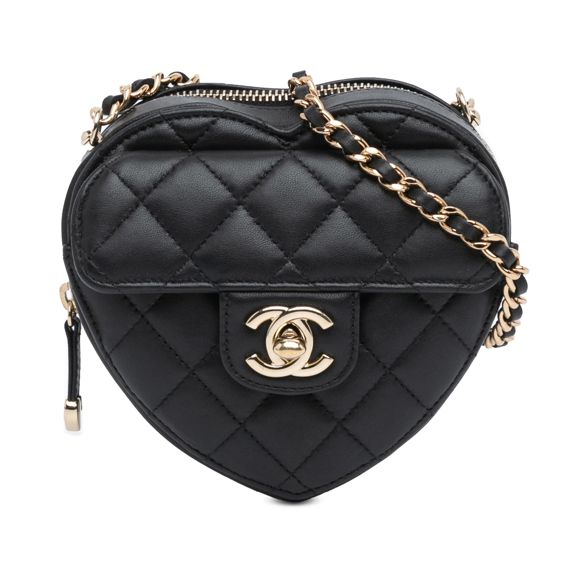 Chanel Lambskin CC Love Heart Crossbody Bag