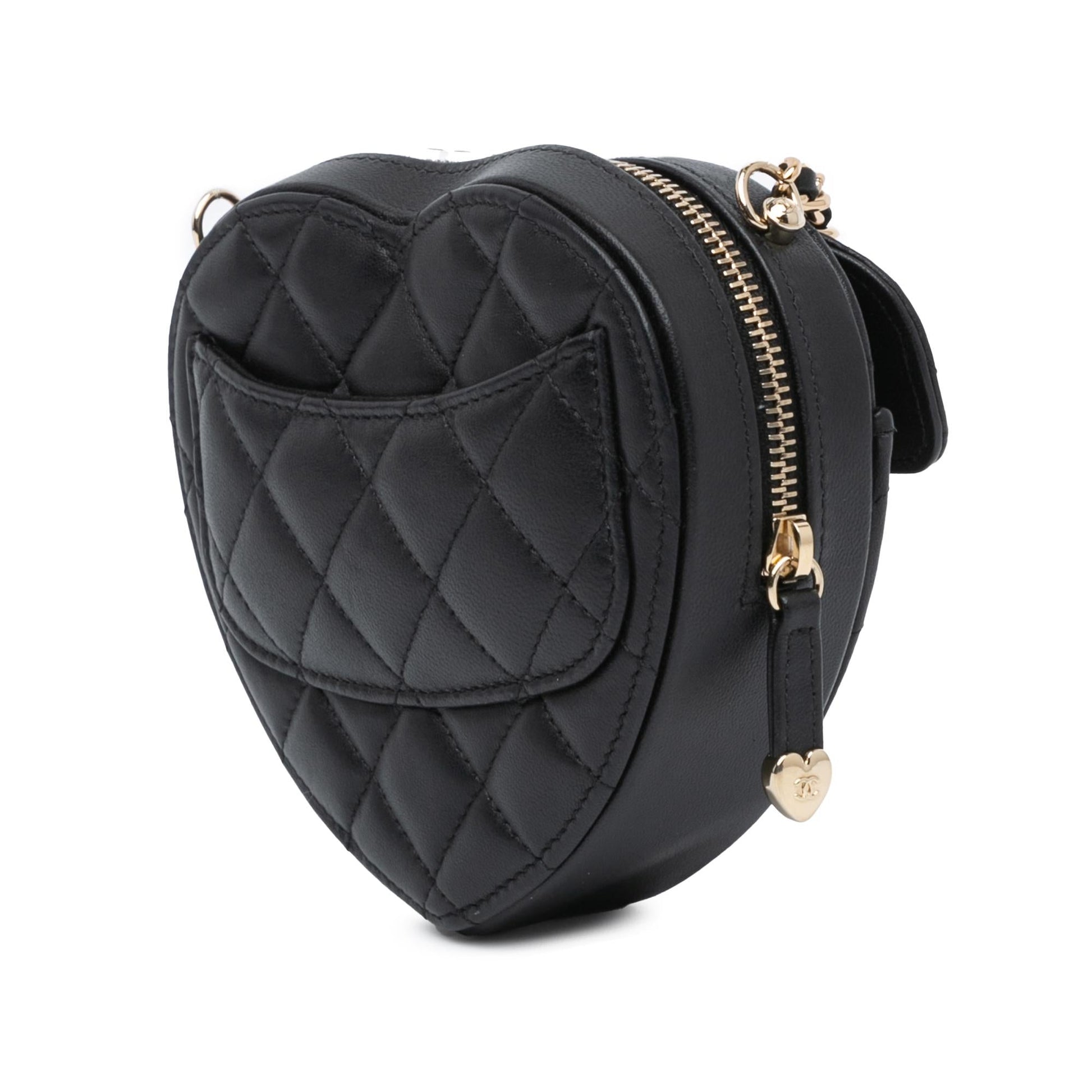 Chanel Lambskin CC Love Heart Crossbody Bag