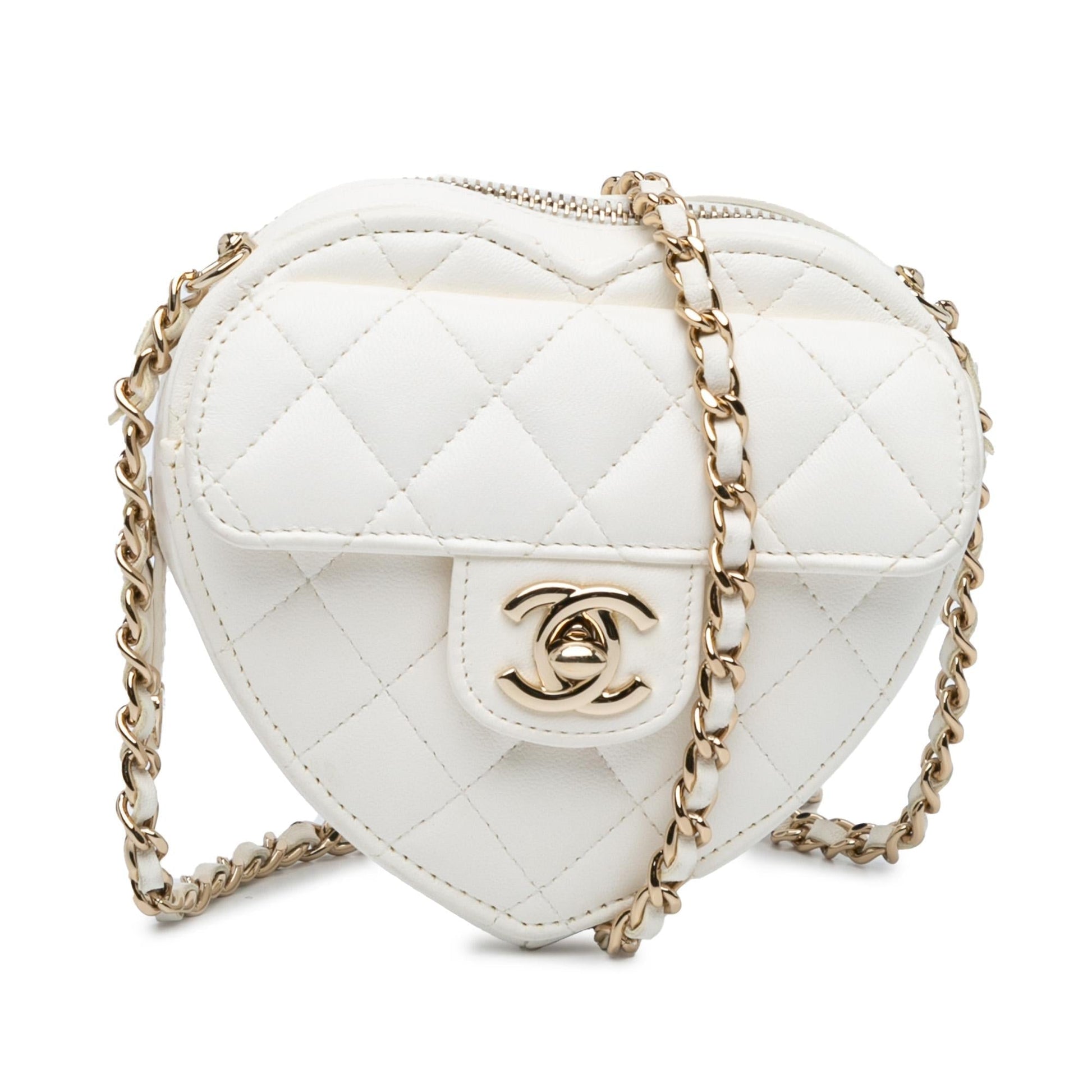 Chanel Lambskin CC Love Heart Crossbody Bag Shg L5Ktgt