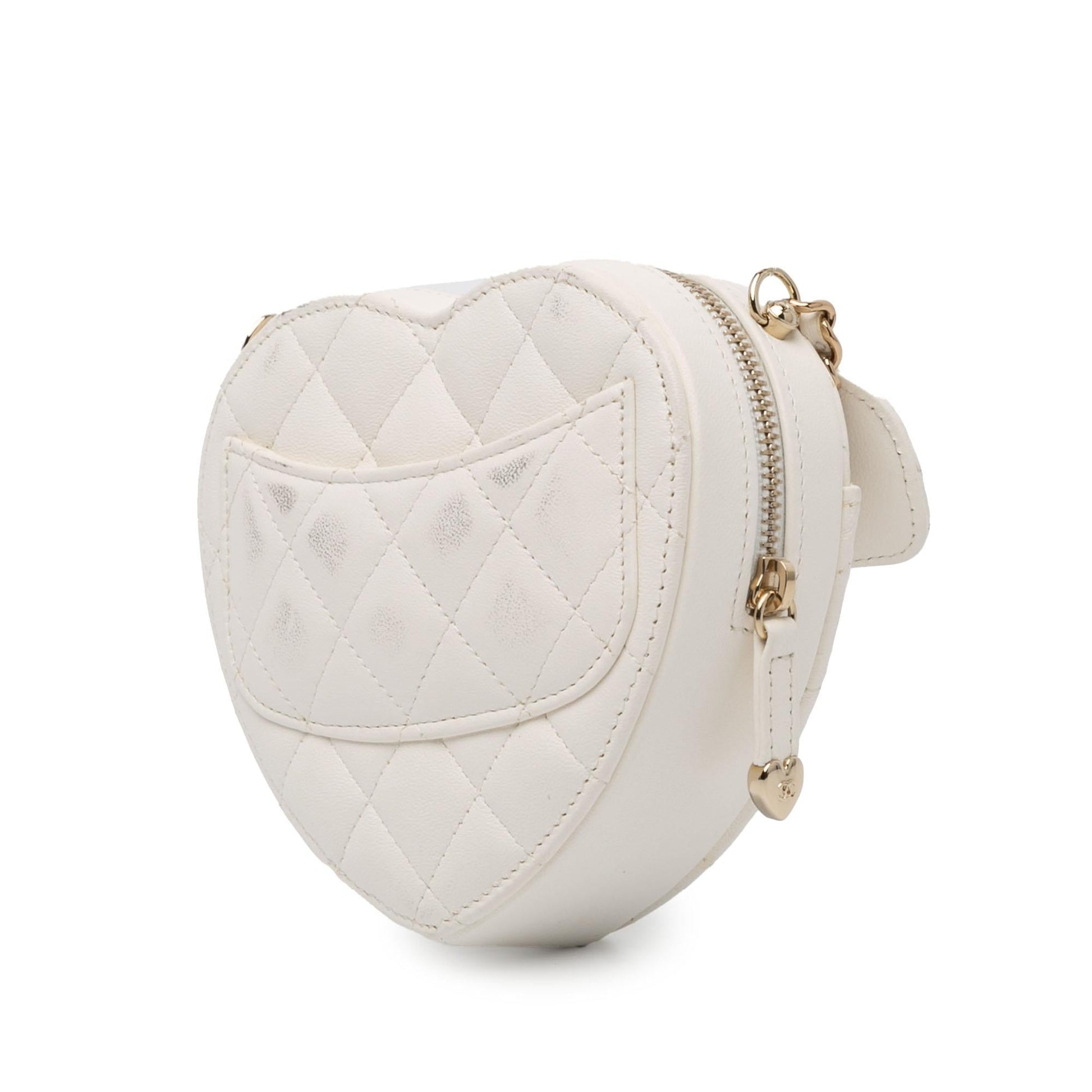 Chanel Lambskin CC Love Heart Crossbody Bag Heart Crossbody