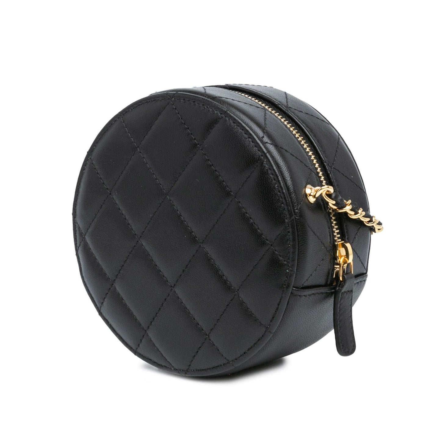 Chanel Lambskin Golden Plate Round SHG-WiHX9Q Clutch Bag