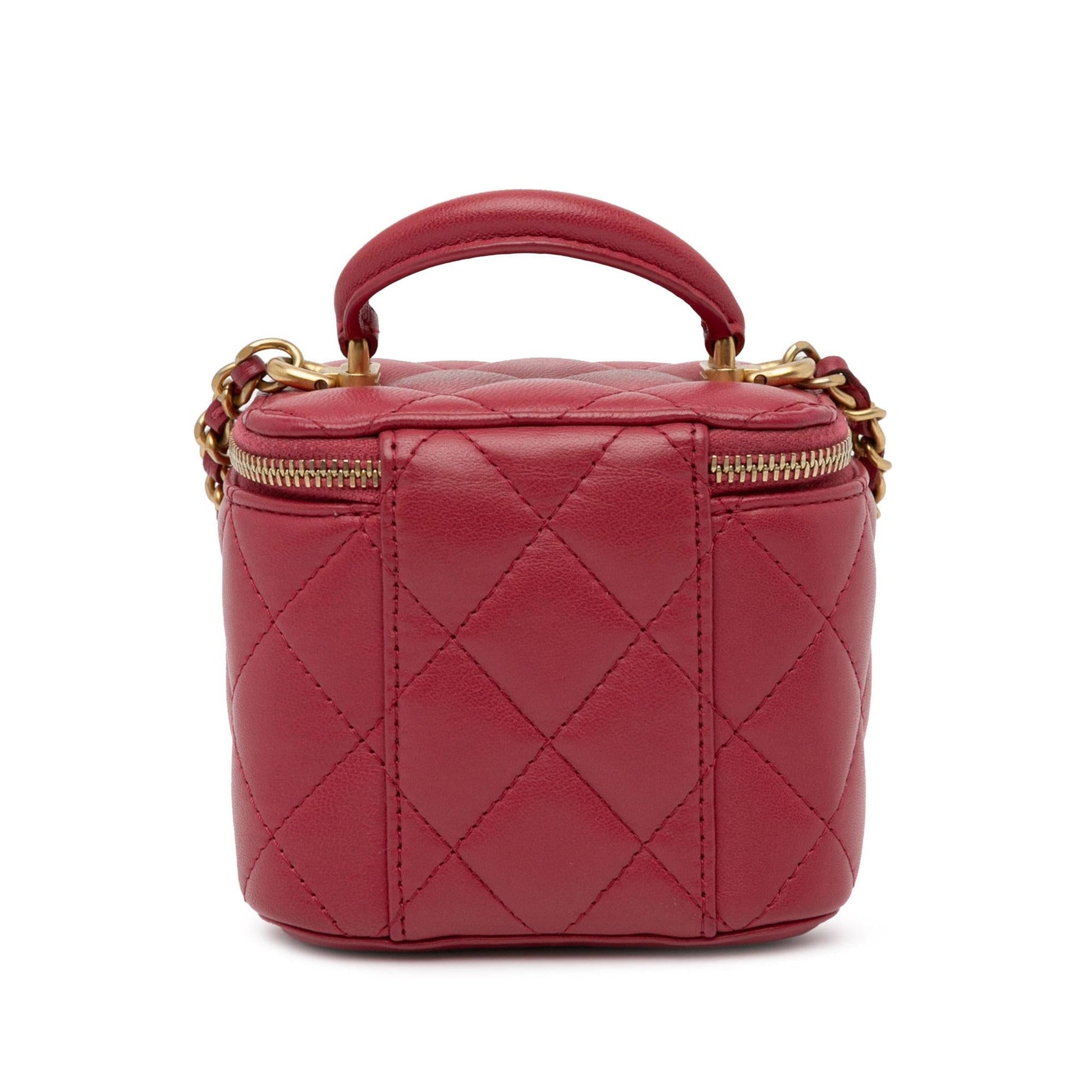 Chanel Mini Lambskin Top Handle Vanity Case With Chain (Shg-Ae49Jn) Bag