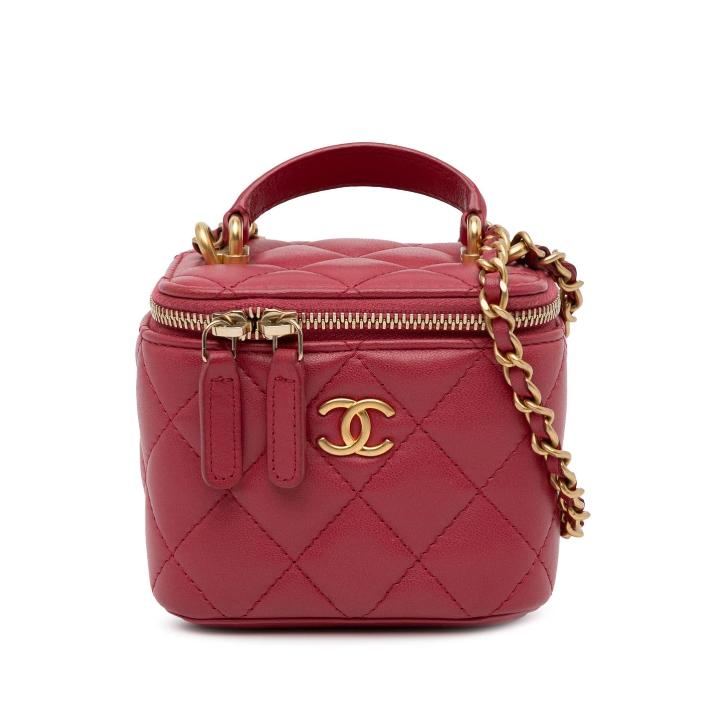 Chanel Mini Lambskin Top Handle Vanity Case With Chain (Shg-Ae49Jn) Bag