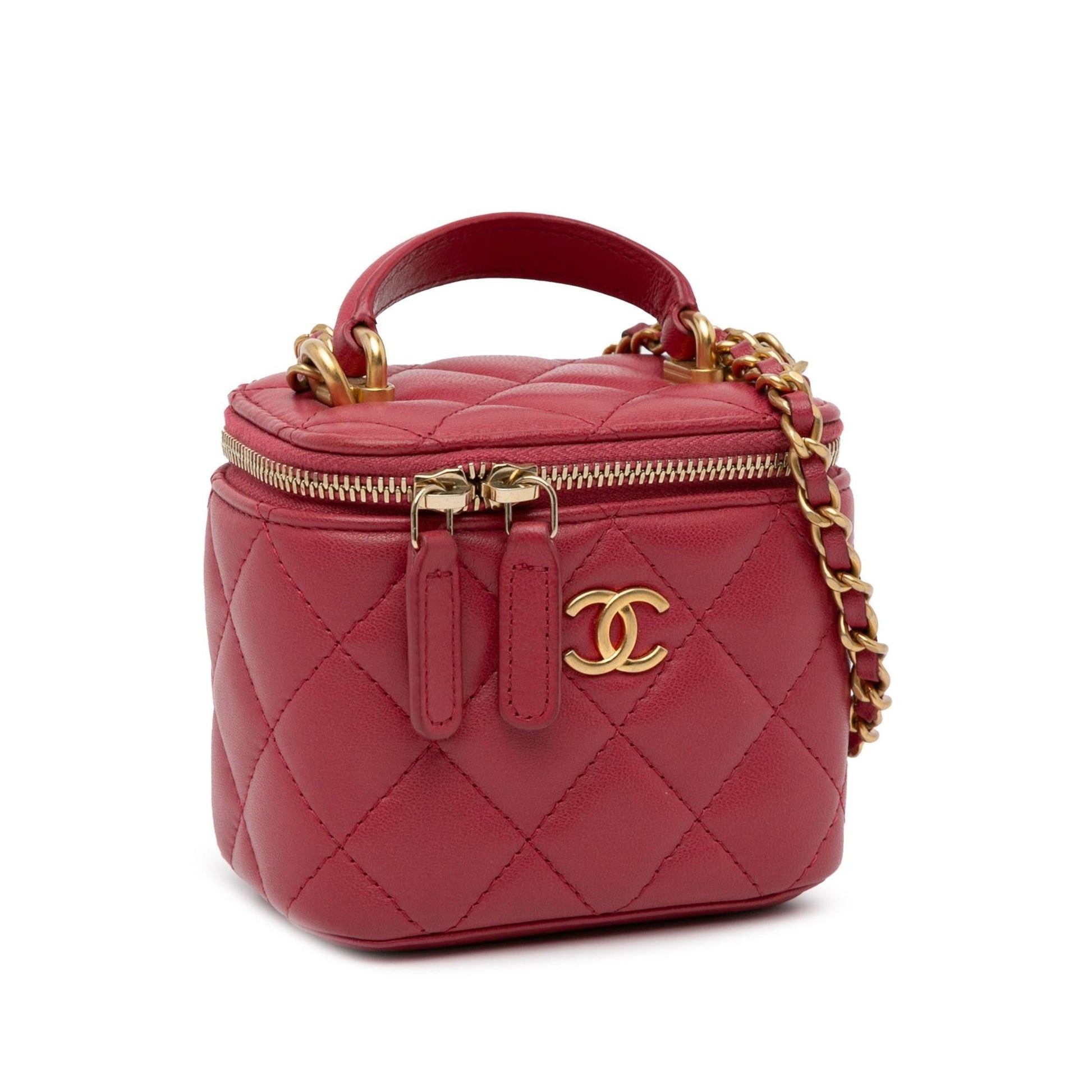 Chanel Mini Lambskin Top Handle Vanity Case With Chain (Shg-Ae49Jn) Bag