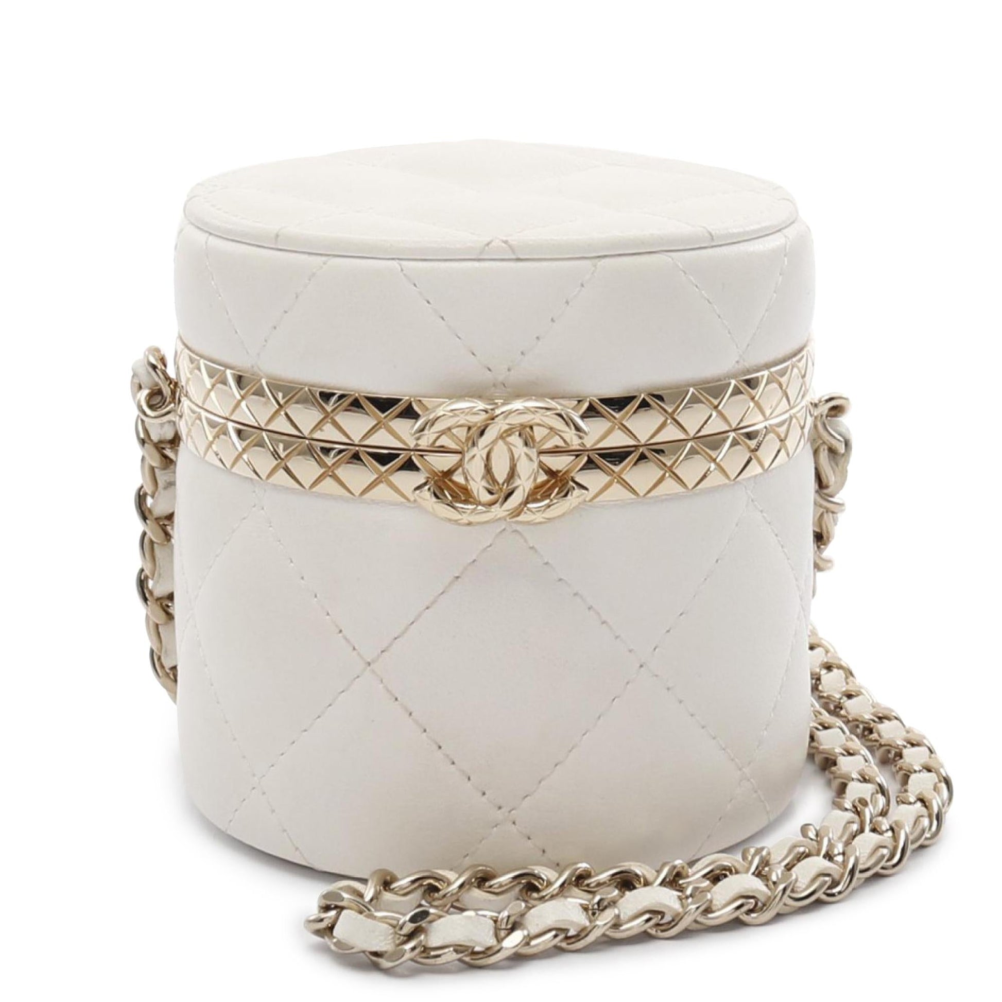 Chanel Matelasse Lambskin Round Vanity Mini Bag