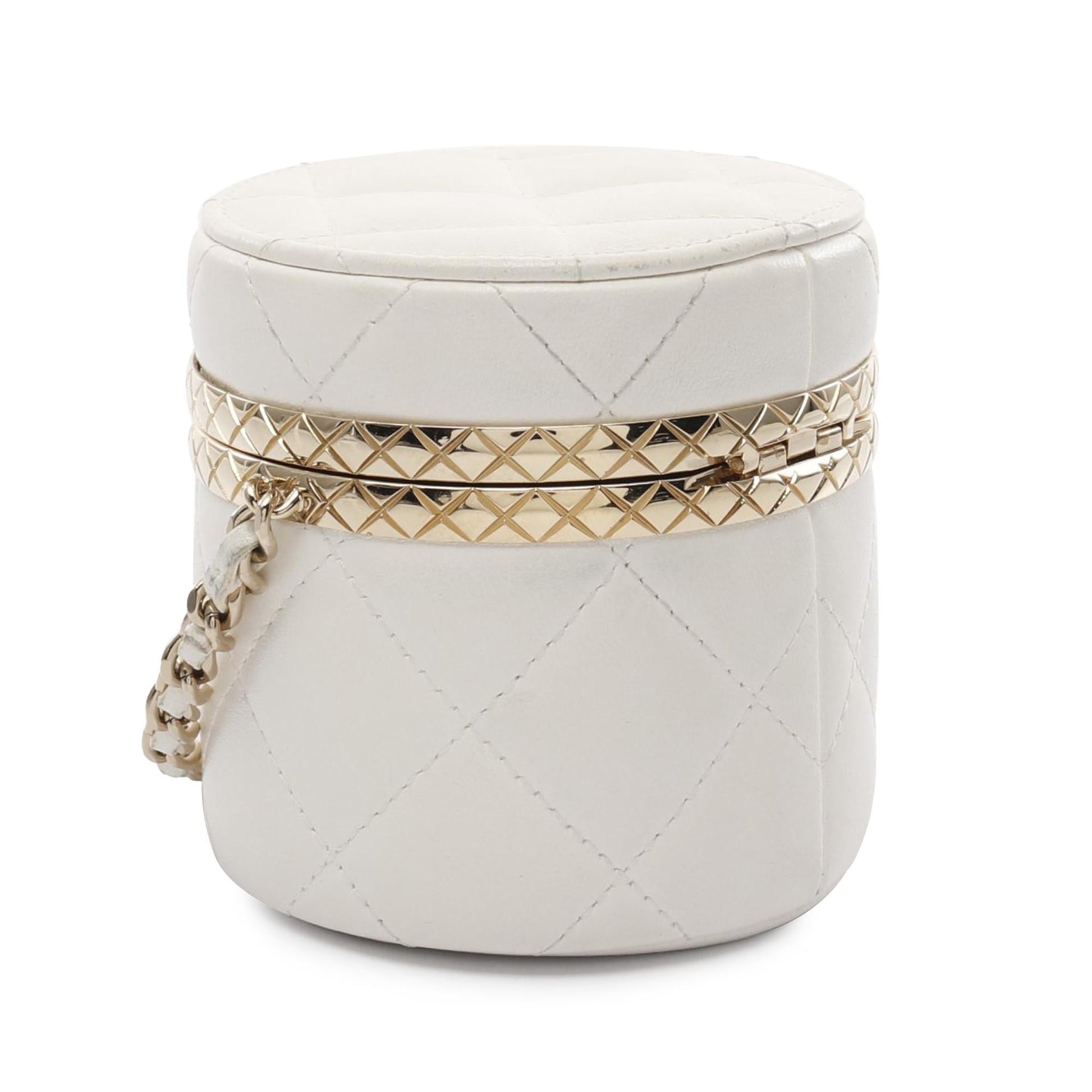 Chanel Matelasse Lambskin Round Vanity Mini Bag
