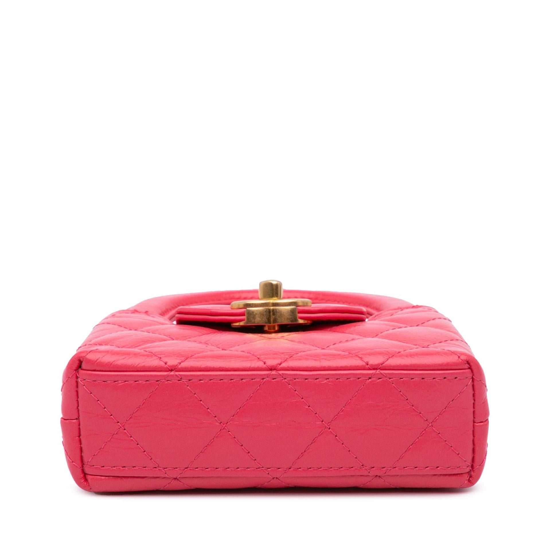 Chanel Nano Aged Calfskin Kelly Shopper Tote Bag