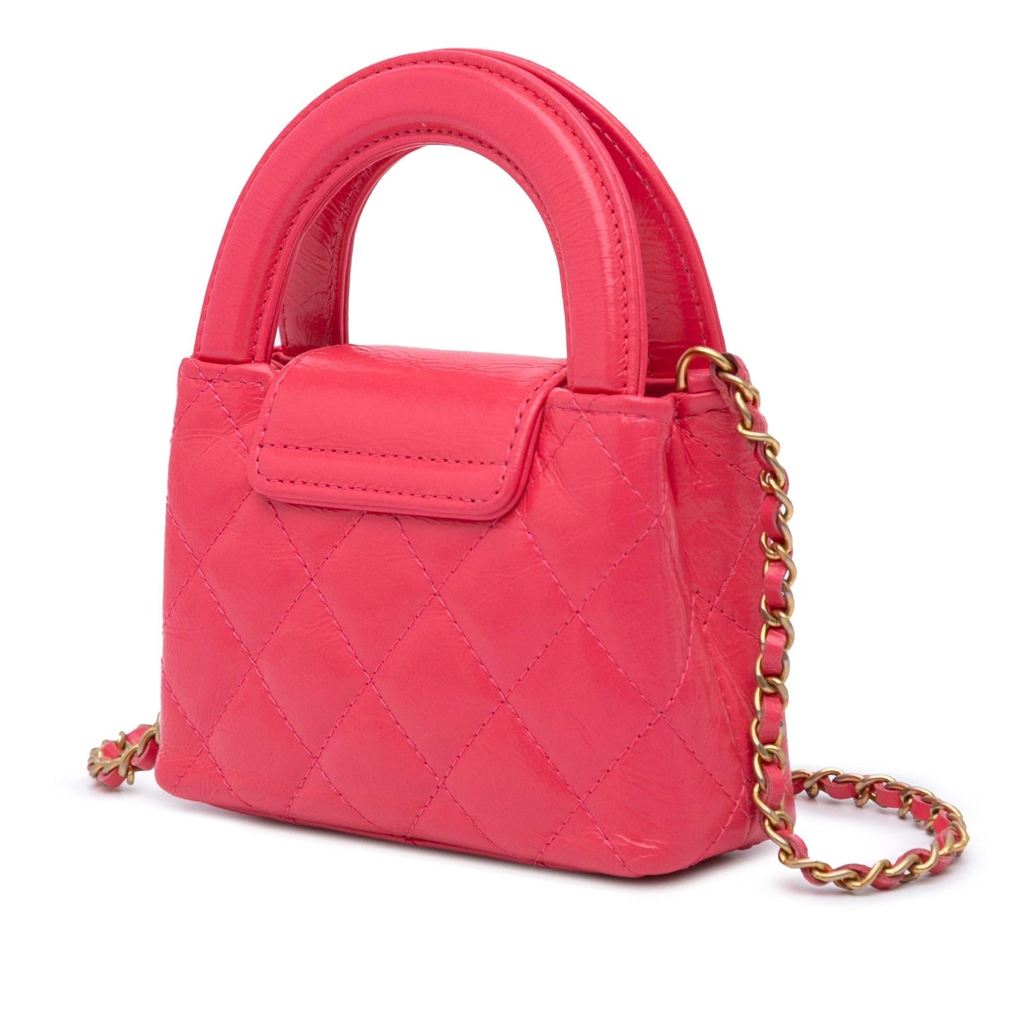 Chanel Nano Aged Calfskin Kelly Shopper Tote Bag