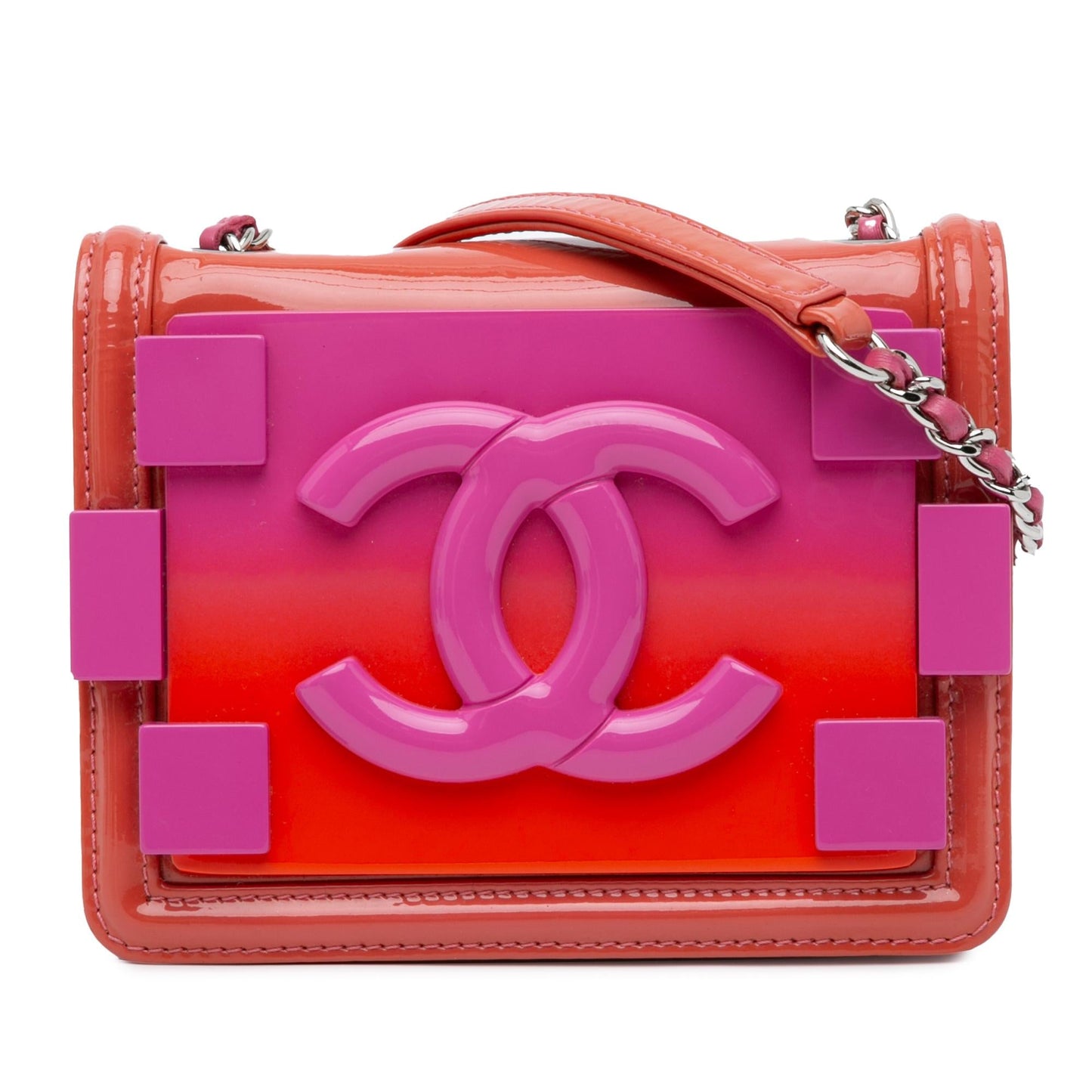 Chanel Ombre Plexiglass Patent Boy Brick Flap Mini Bag