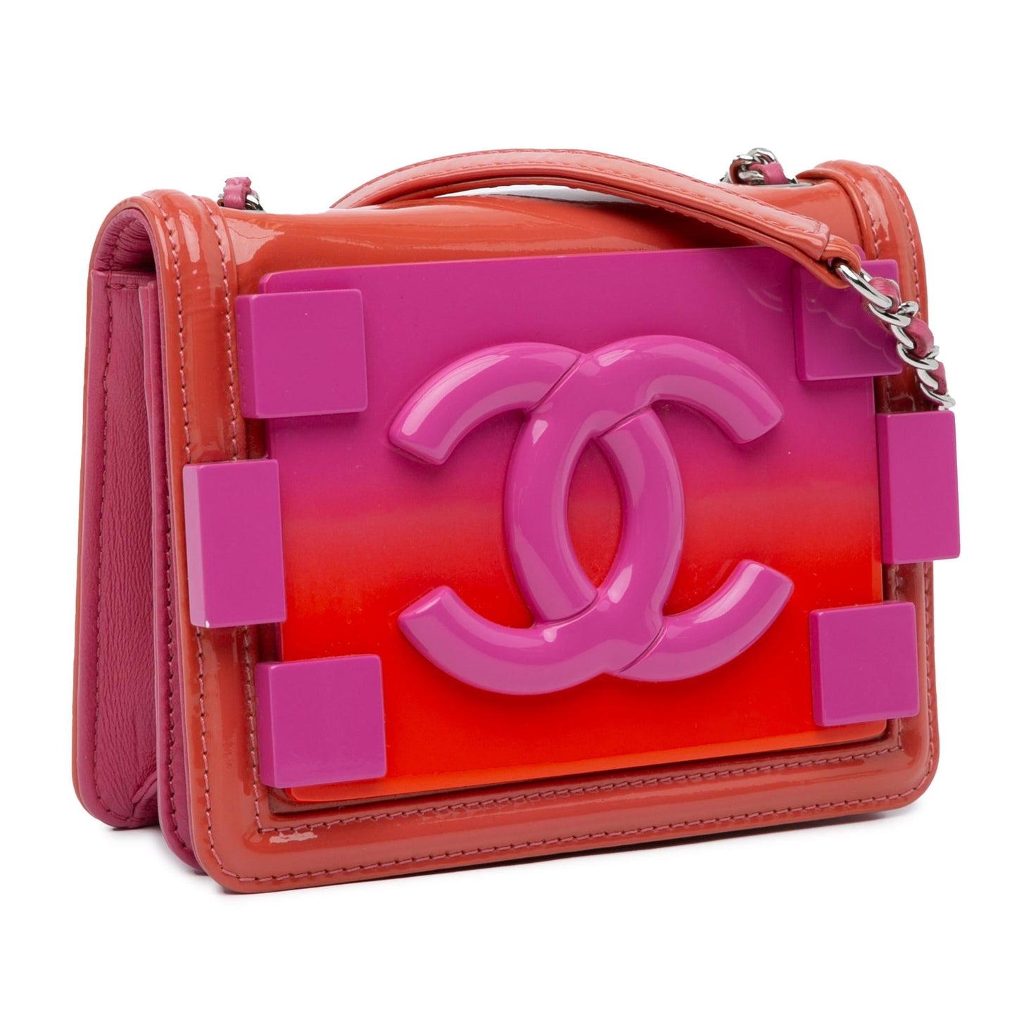 Chanel Ombre Plexiglass Patent Boy Brick Flap Mini Bag