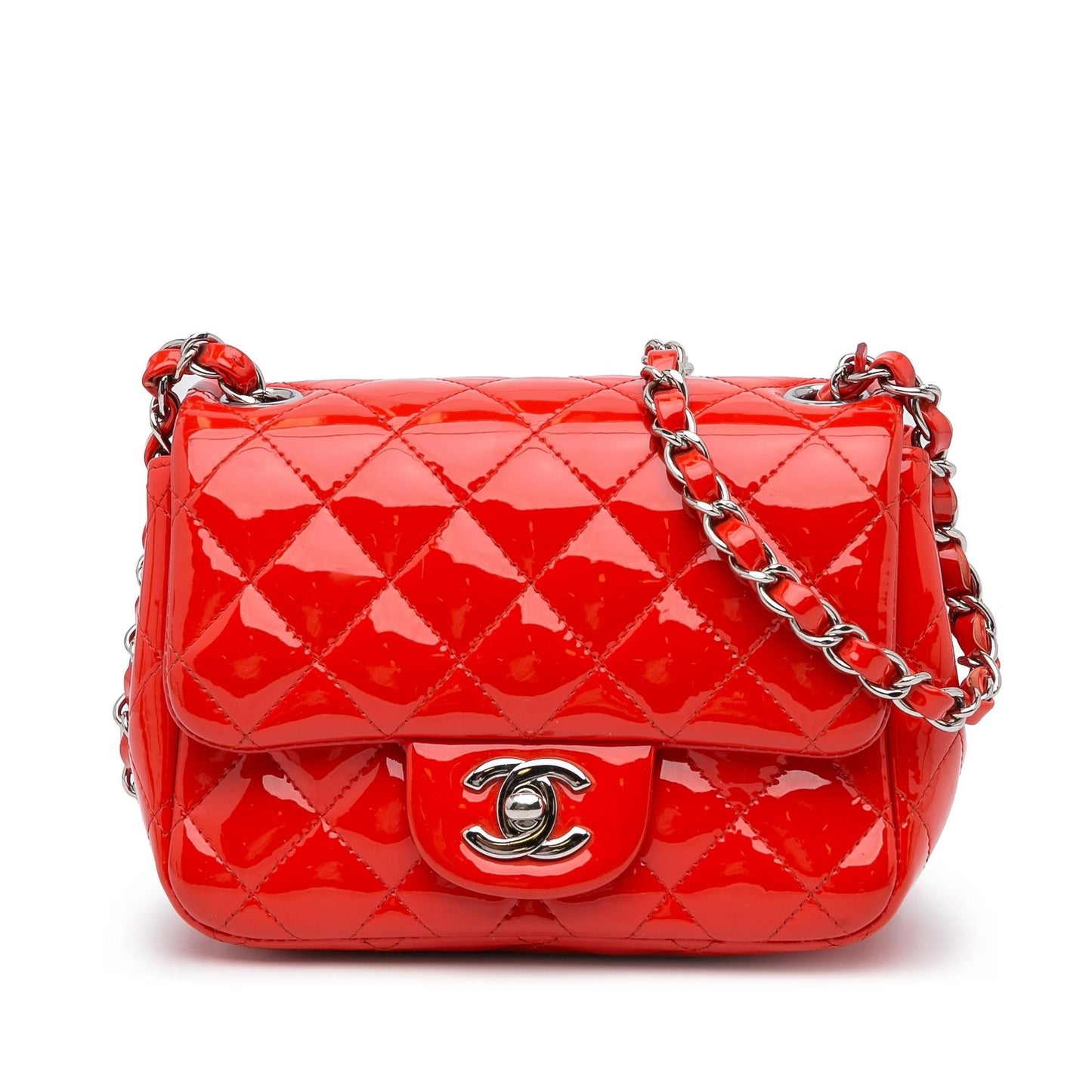 Chanel Patent Classic Square Single Flap SHG-1Esv8z Mini Bag