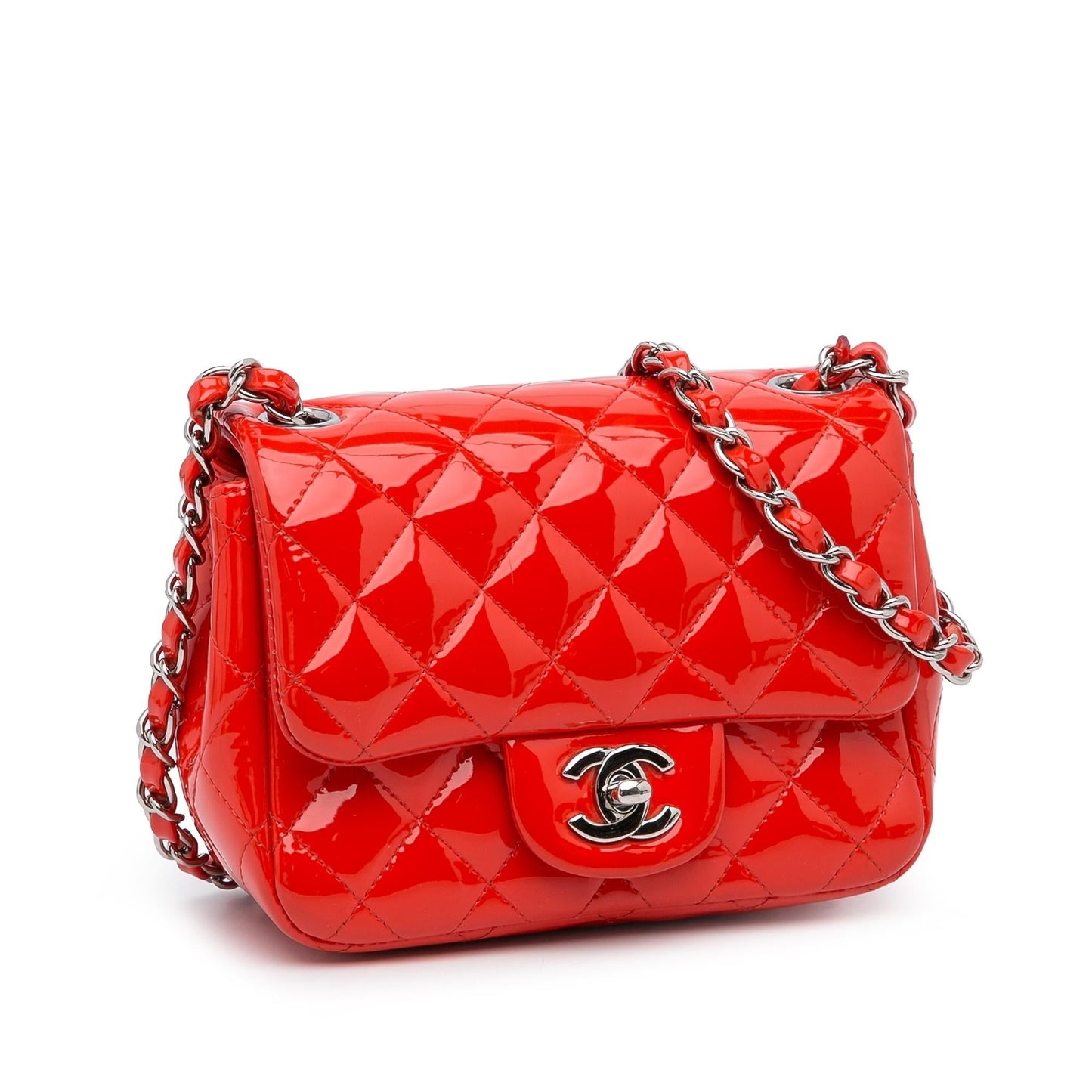 Chanel Patent Classic Square Single Flap SHG-1Esv8z Mini Bag