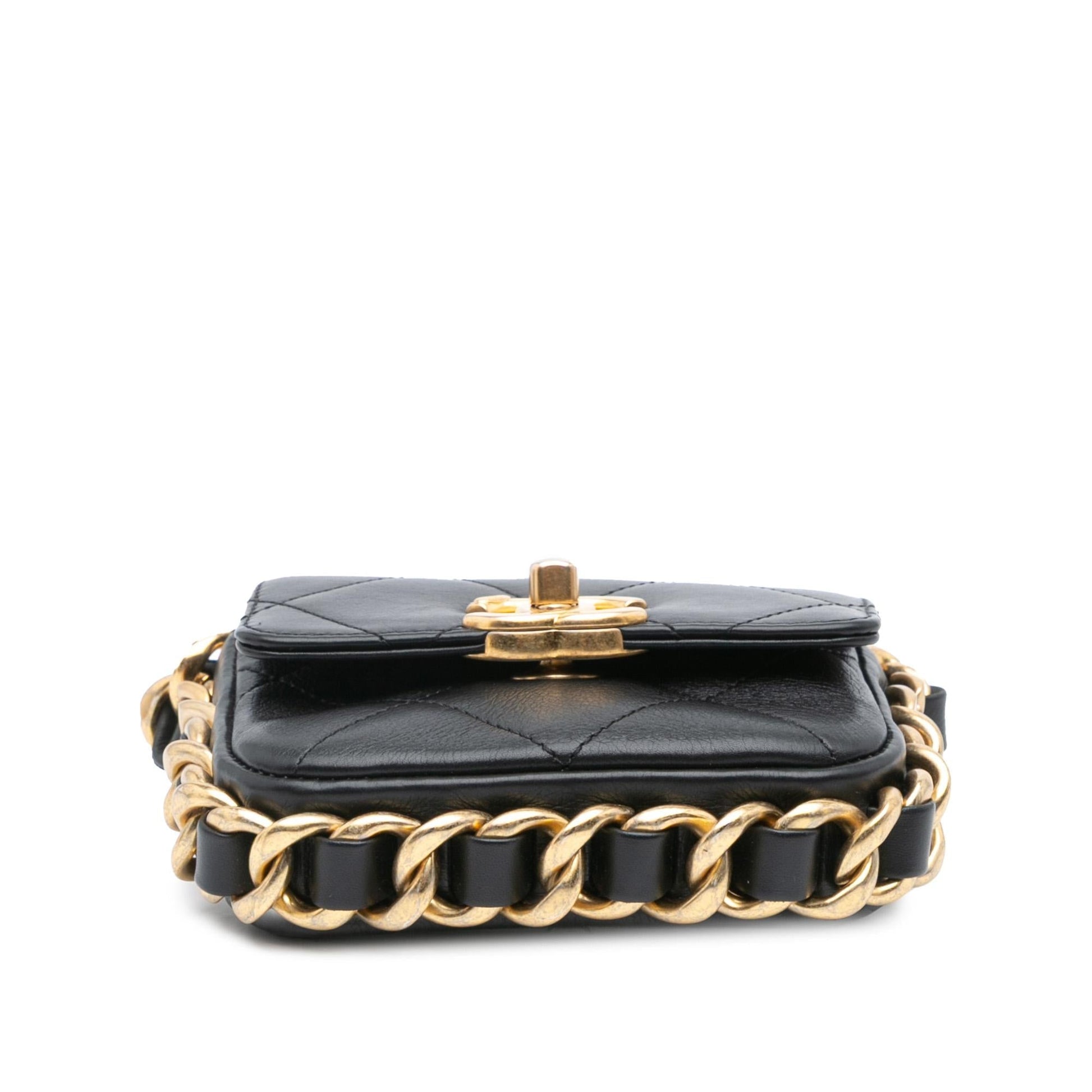 Chanel Quilted Calfskin Framing Flap Mini Bag Chain Flap