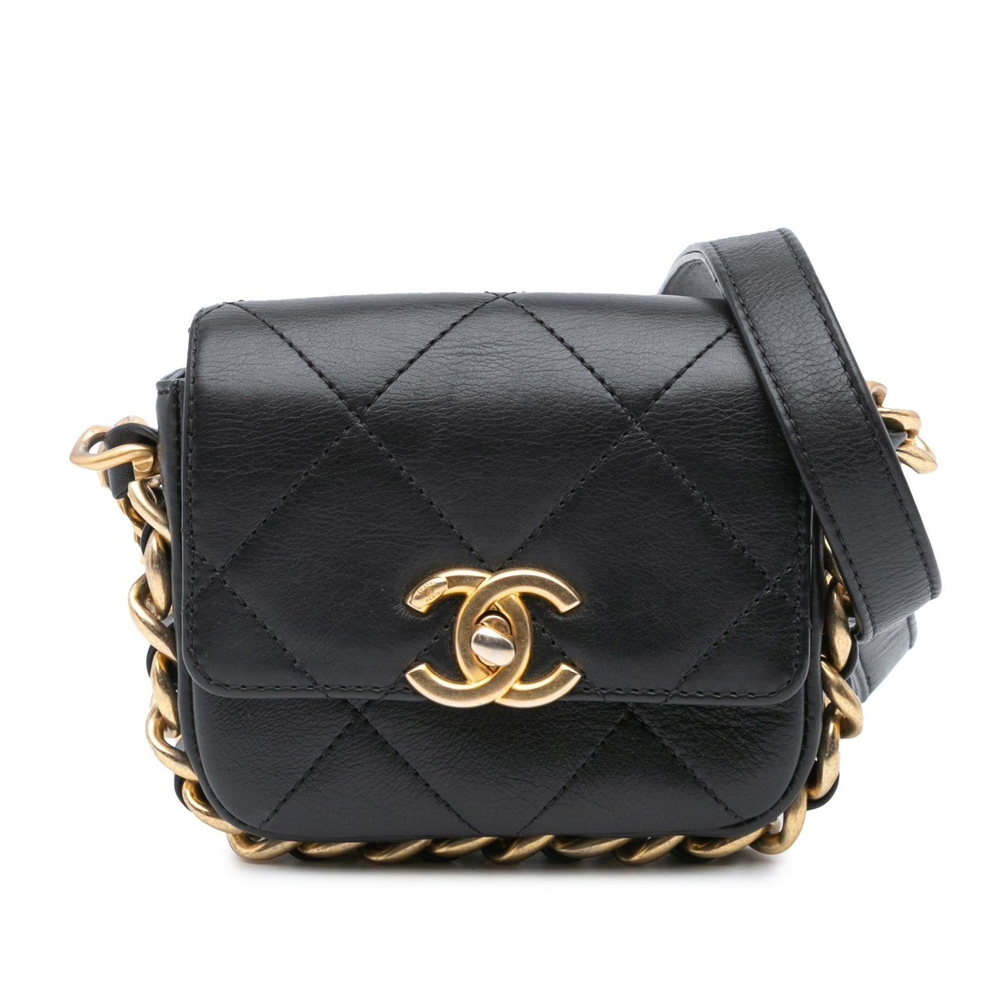 Chanel Quilted Calfskin Framing Flap Mini Bag Chain Flap