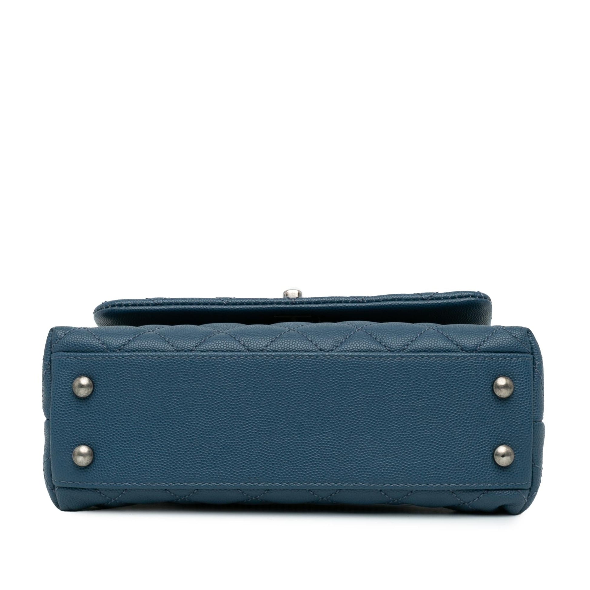 Chanel Quilted Caviar Coco Top Handle Mini Bag
