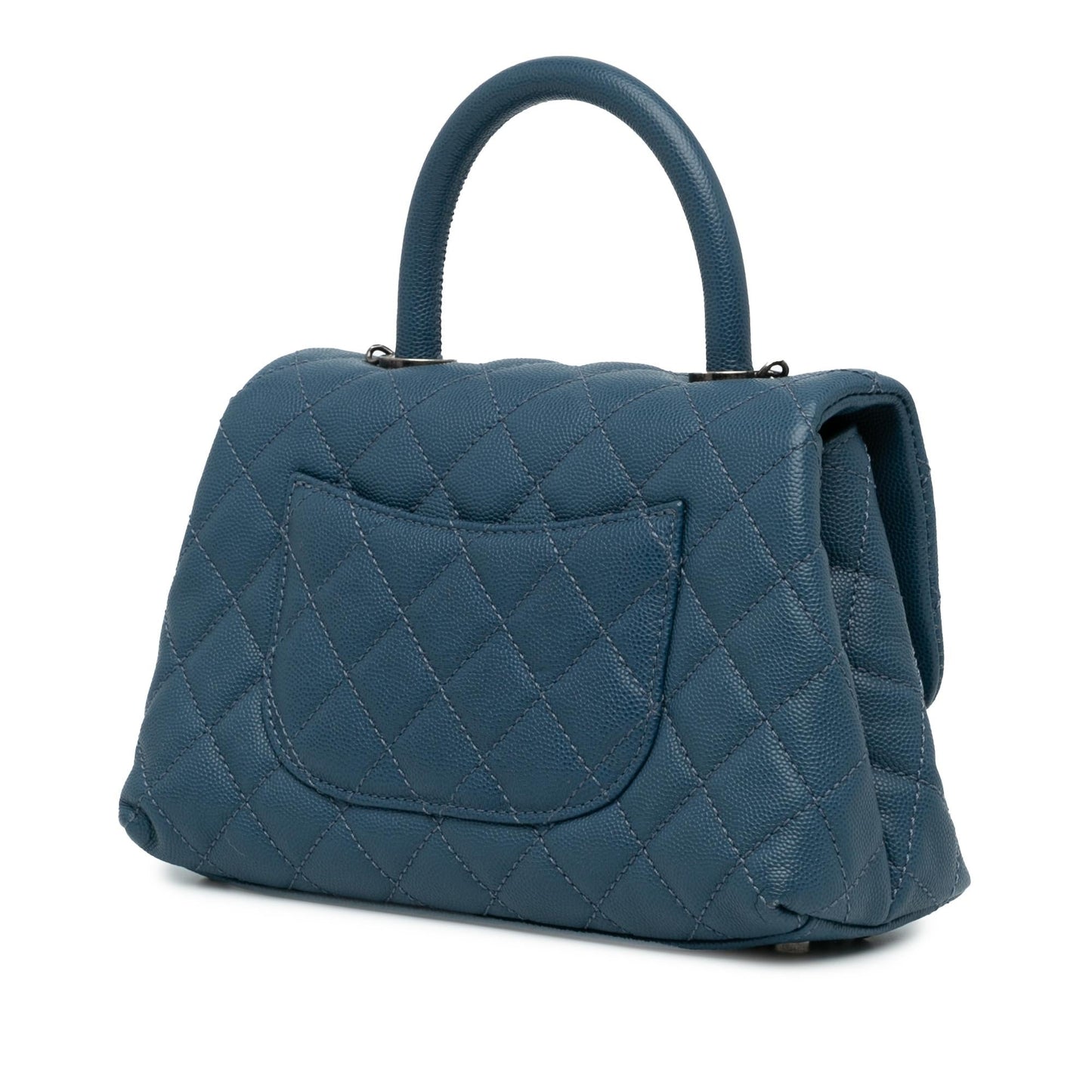 Chanel Quilted Caviar Coco Top Handle Mini Bag Handle Bag