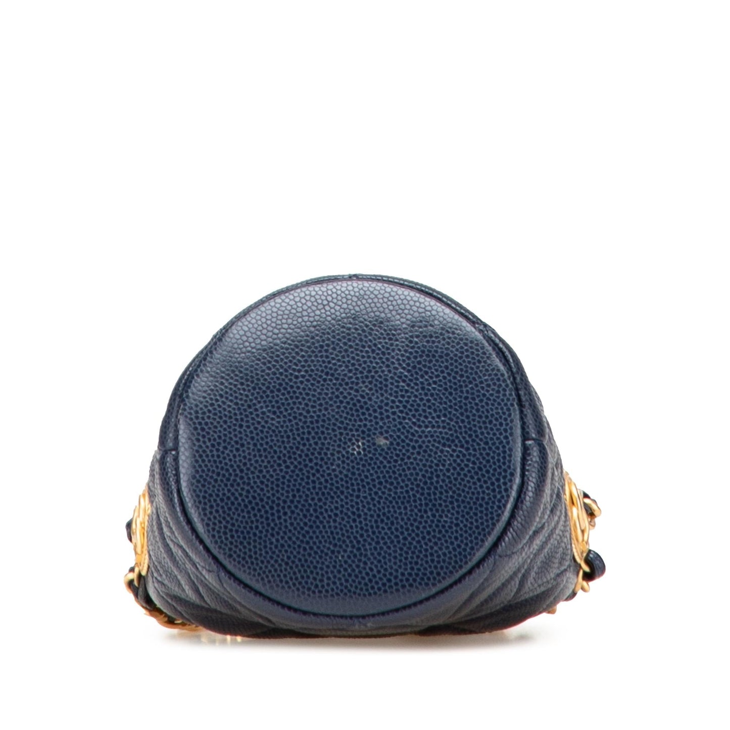 Chanel Quilted Caviar Medallion Charms Drawstring Bucket Key Chain Bag 1