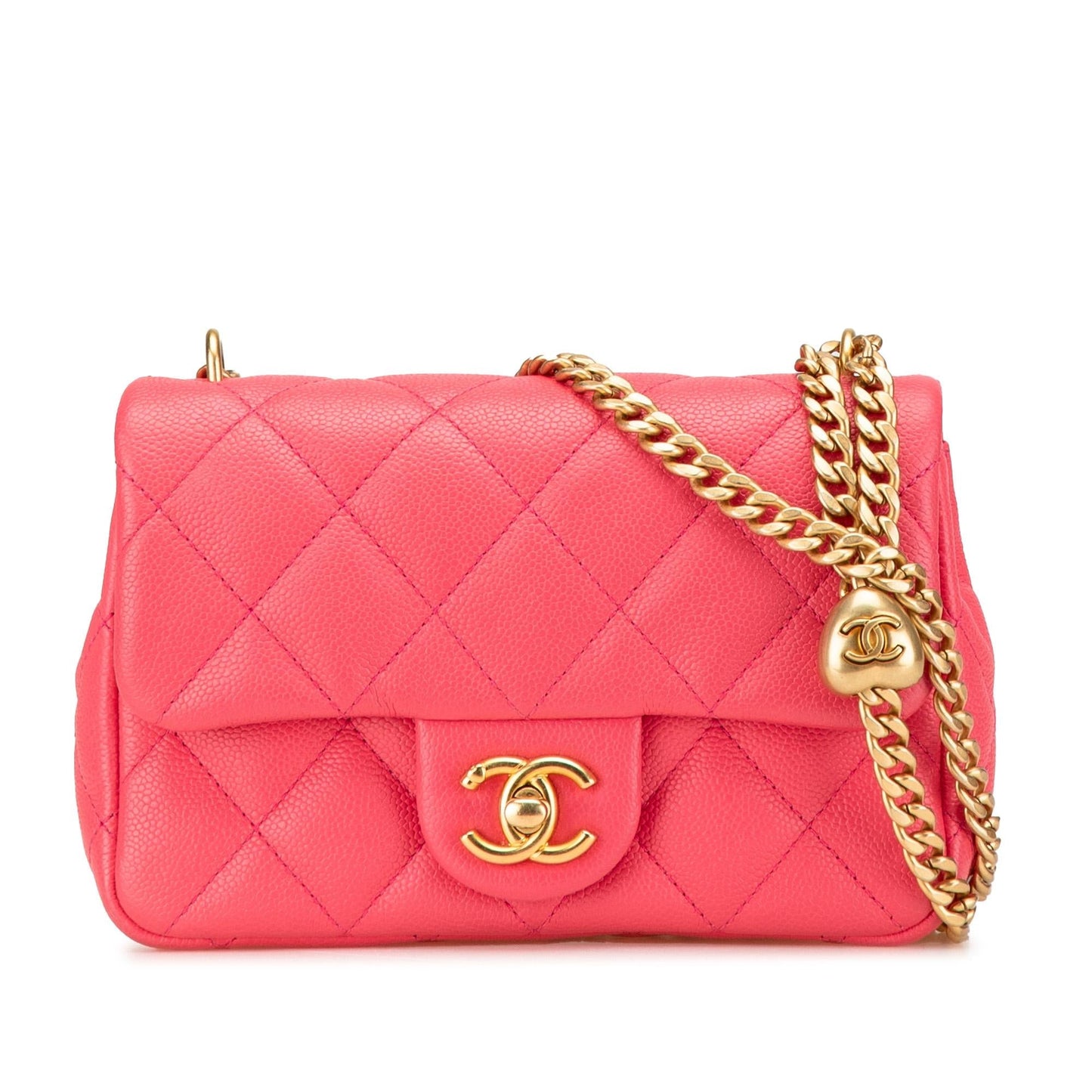 Chanel Quilted Caviar Sweetheart Flap Mini Bag