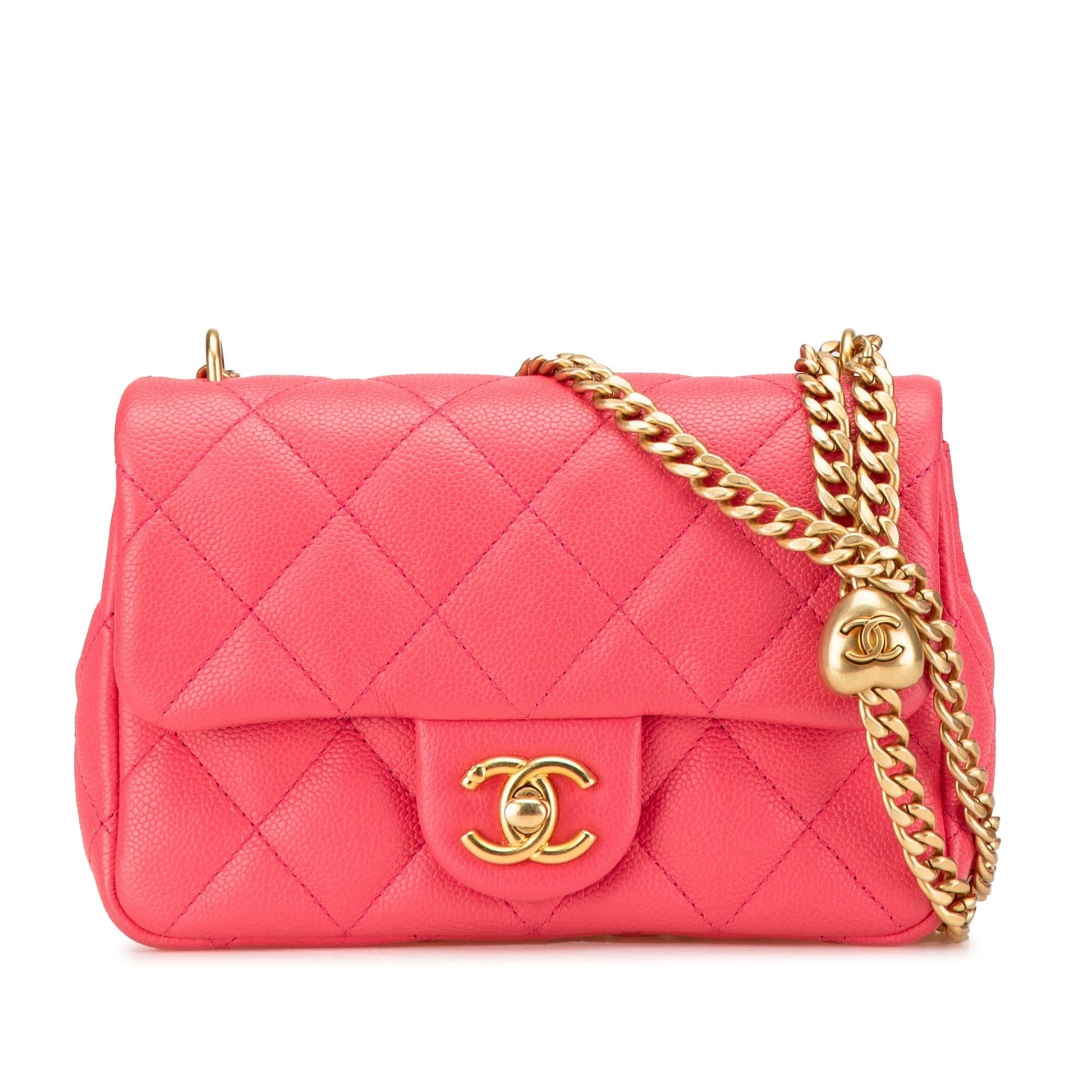 Chanel Quilted Caviar Sweetheart Flap Mini Bag