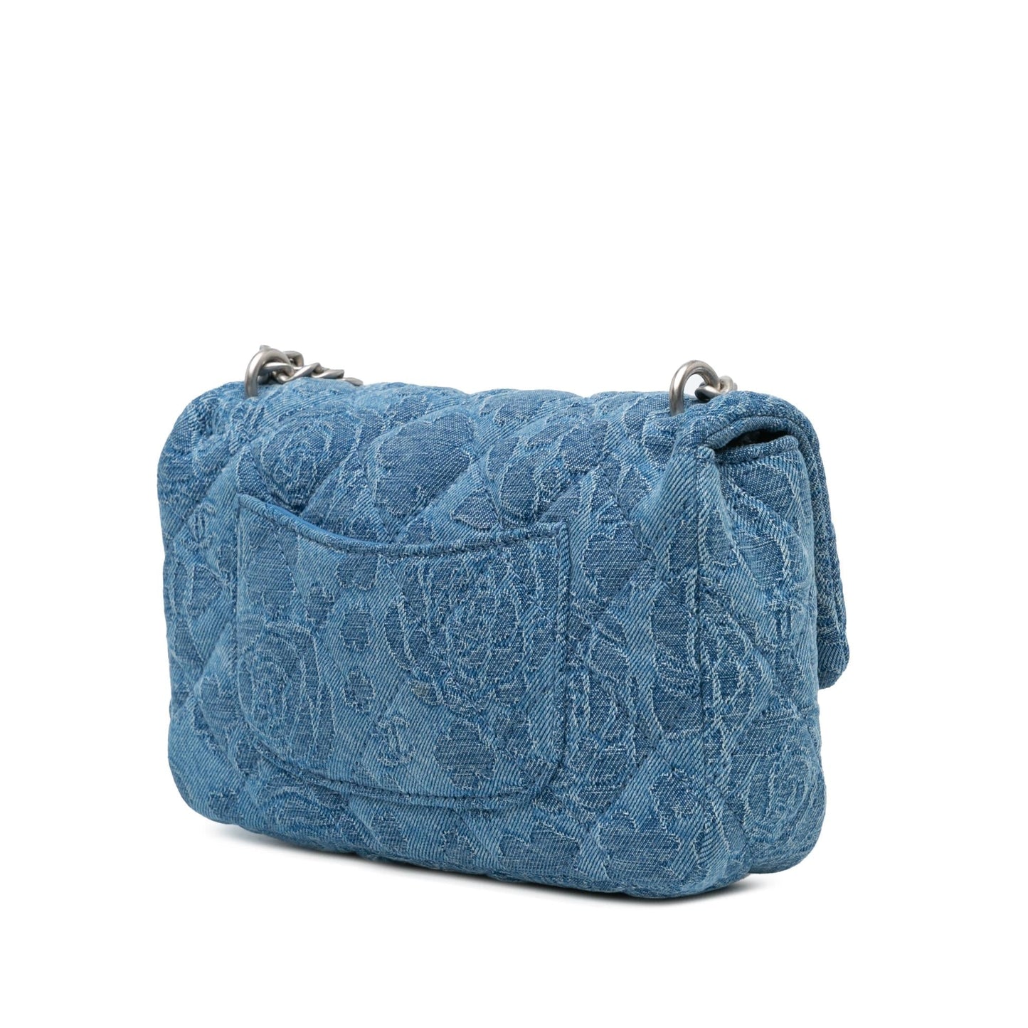 Chanel Quilted Denim Camellia Sweetheart Flap SHG-Z6FxHj Mini Bag