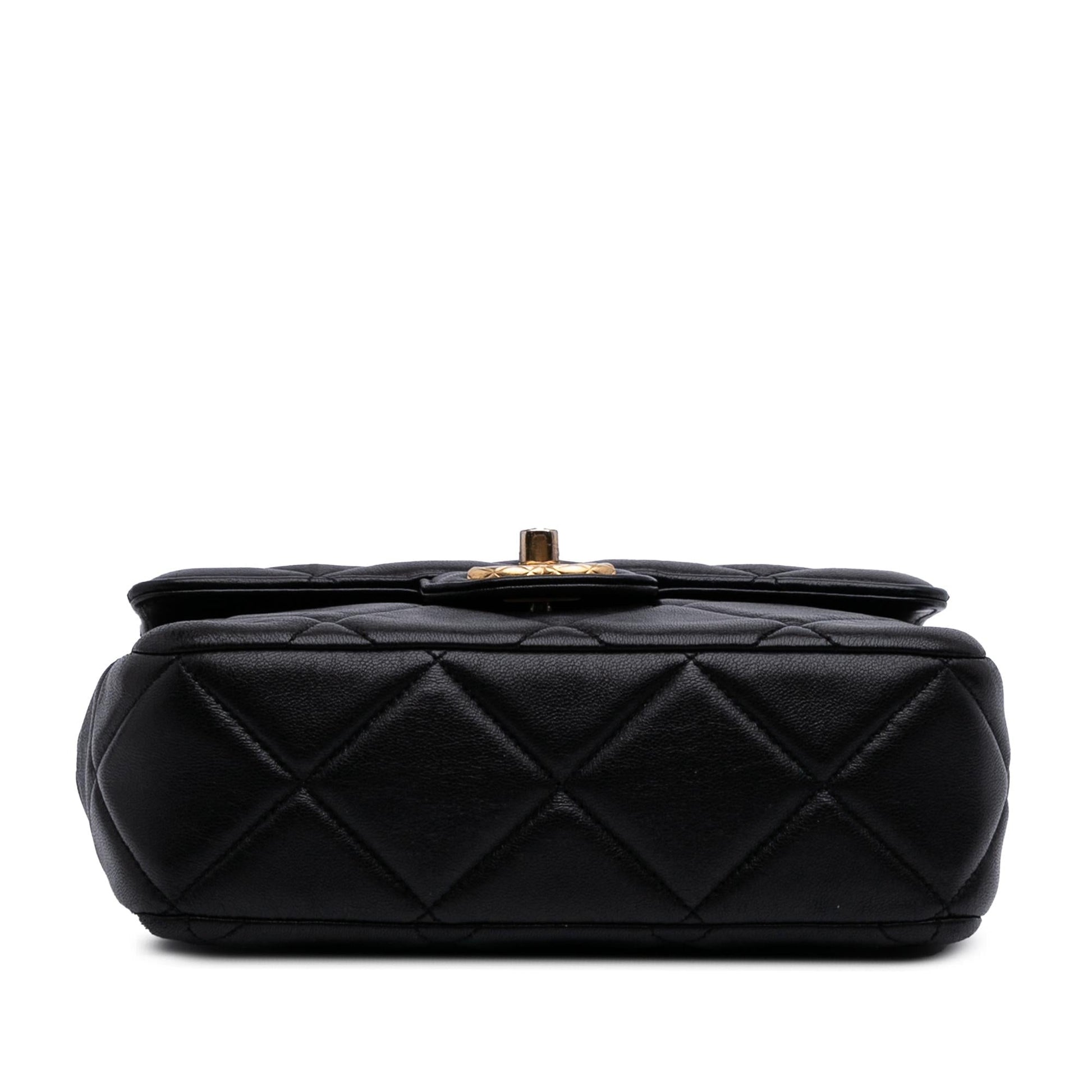 Chanel Quilted Lambskin Bijoux Logo Square Flap Mini Bag