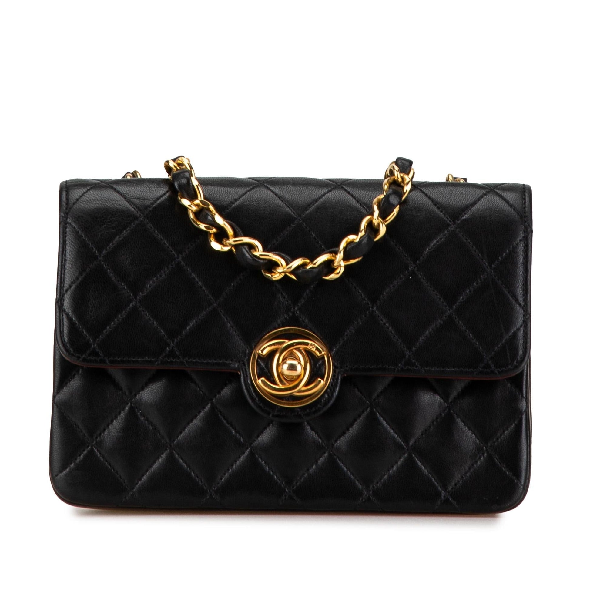 Chanel Quilted Lambskin CC Single Flap SHG-RoKQI5 Mini Bag