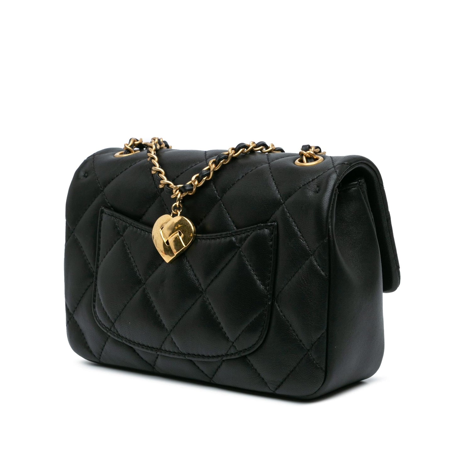 Chanel Quilted Lambskin Heart Charms Flap SHG-8hWUGQ Key Chain