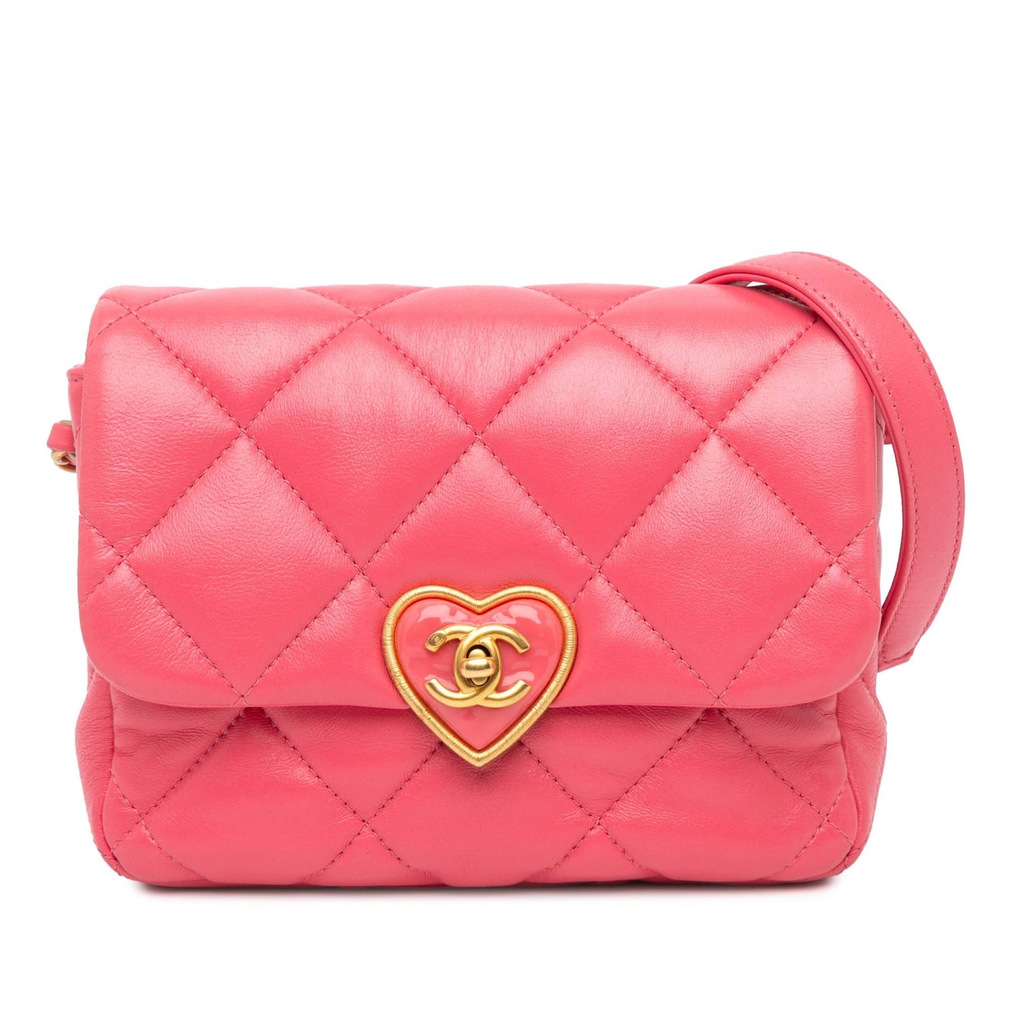 Chanel Quilted Lambskin Plexiglass Coco Love Flap Mini Bag
