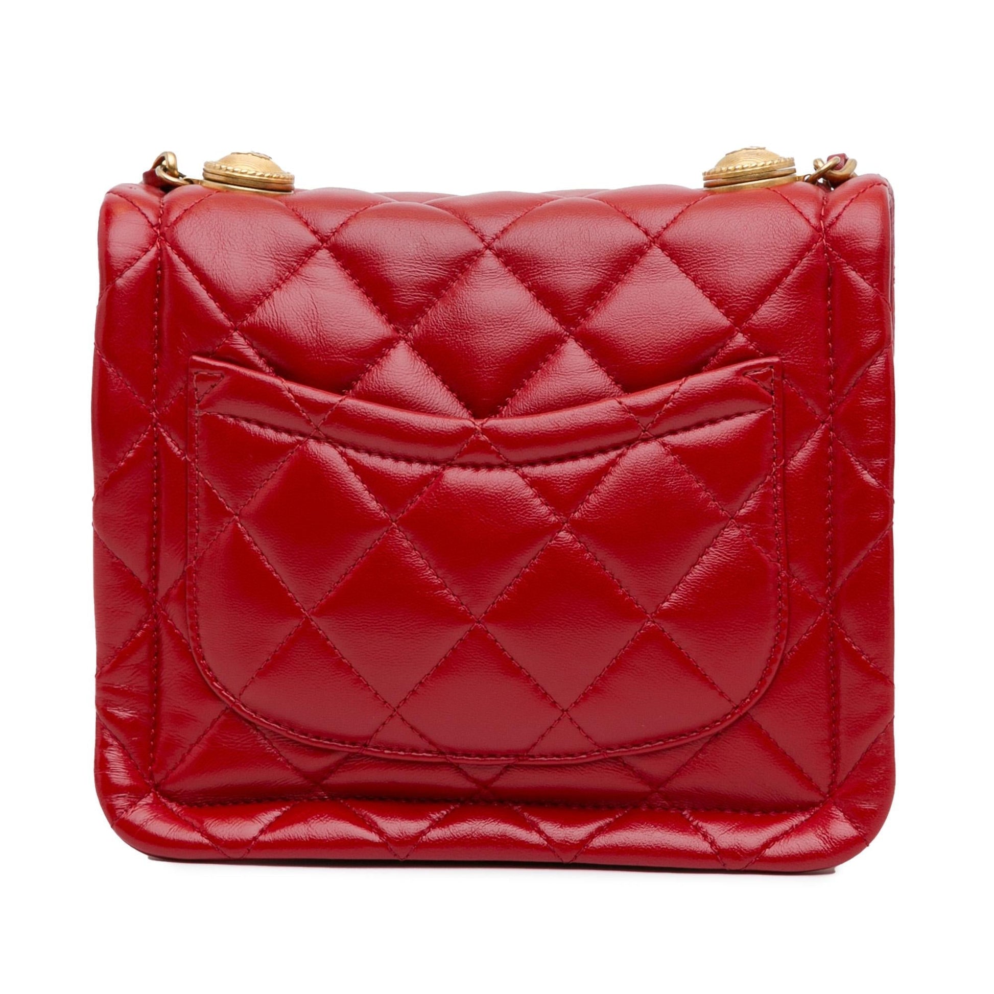 Chanel Quilted Lambskin Soft Square Flap SHG-mDuPZD Mini Bag