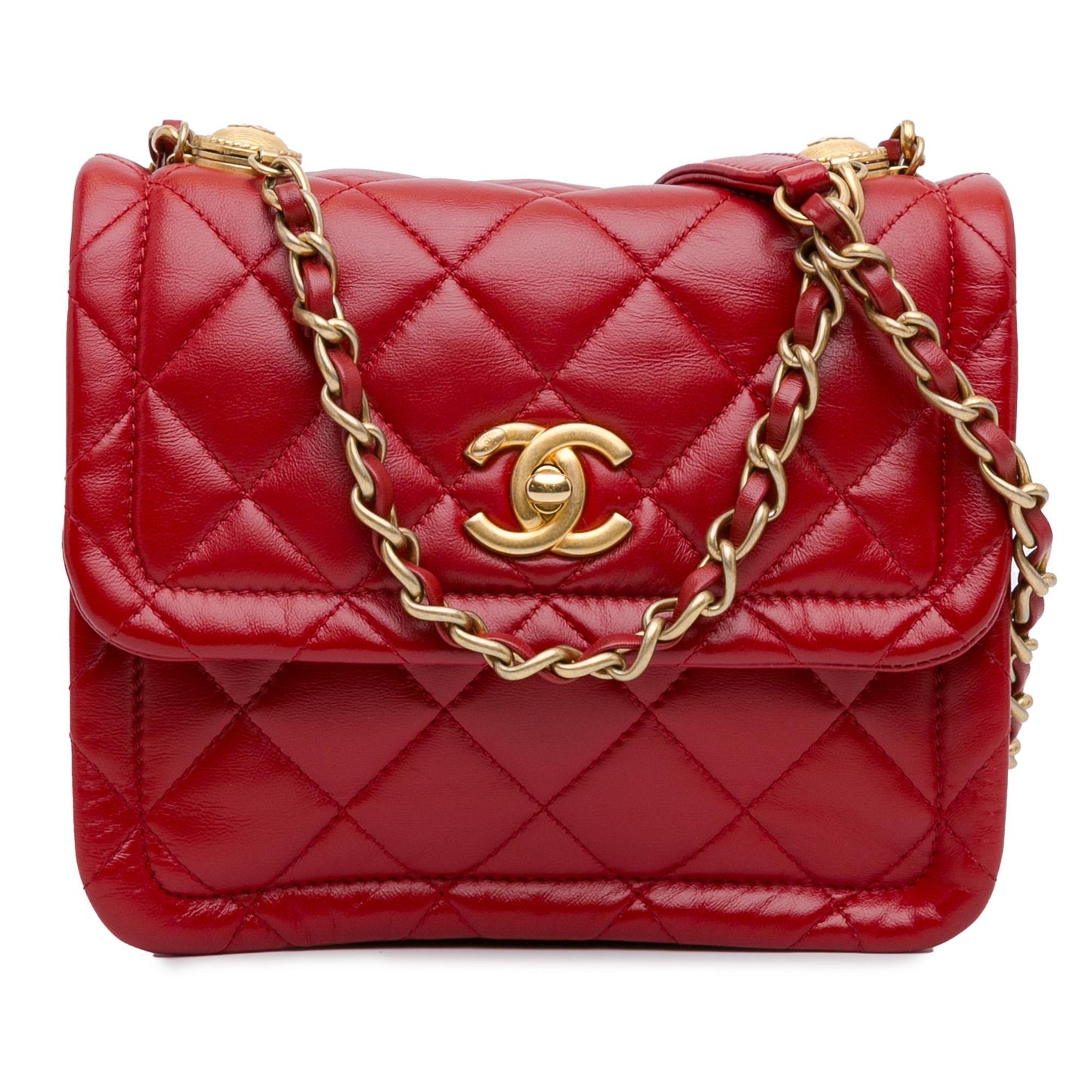 Chanel Quilted Lambskin Soft Square Flap SHG-mDuPZD Mini Bag