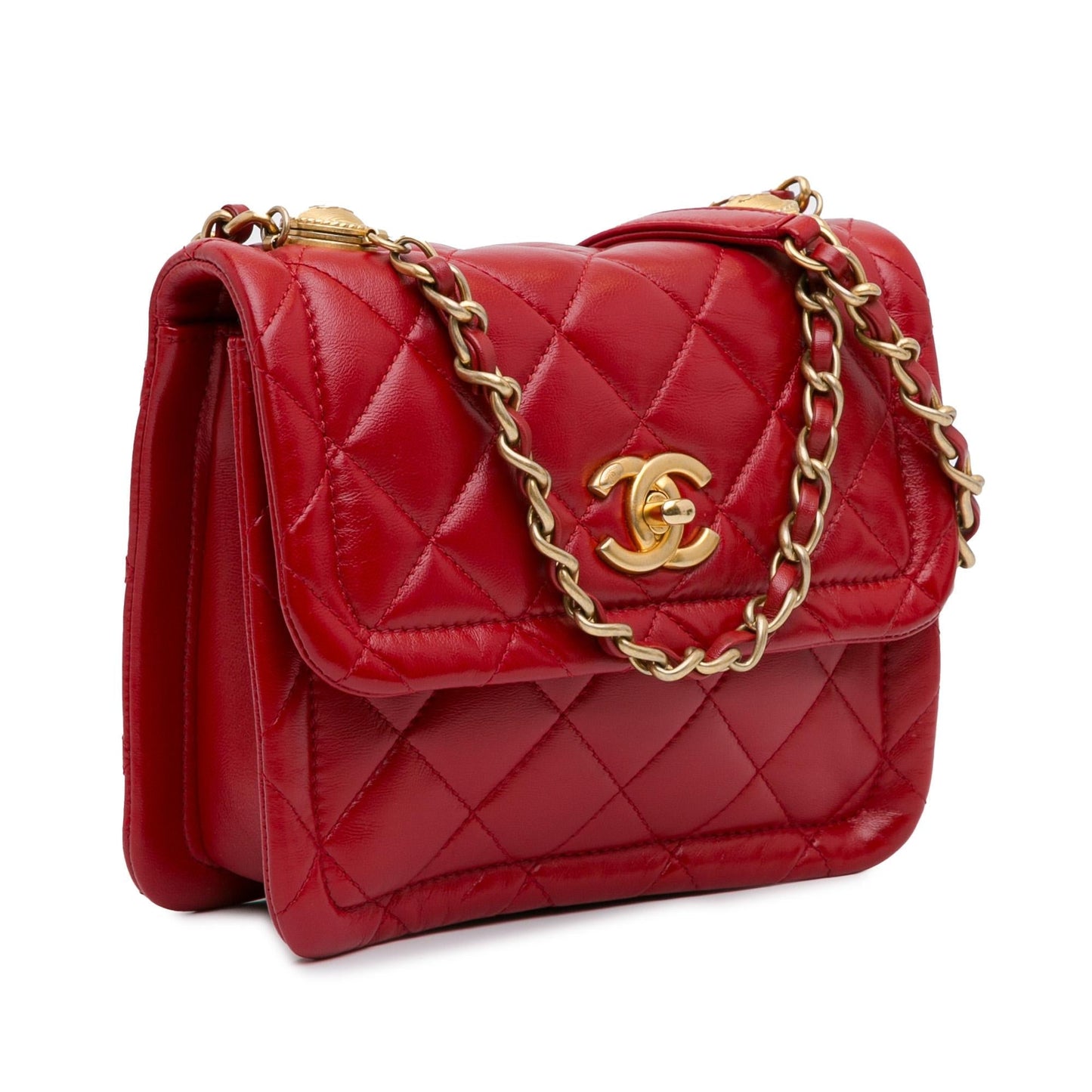 Chanel Quilted Lambskin Soft Square Flap SHG-mDuPZD Mini Bag