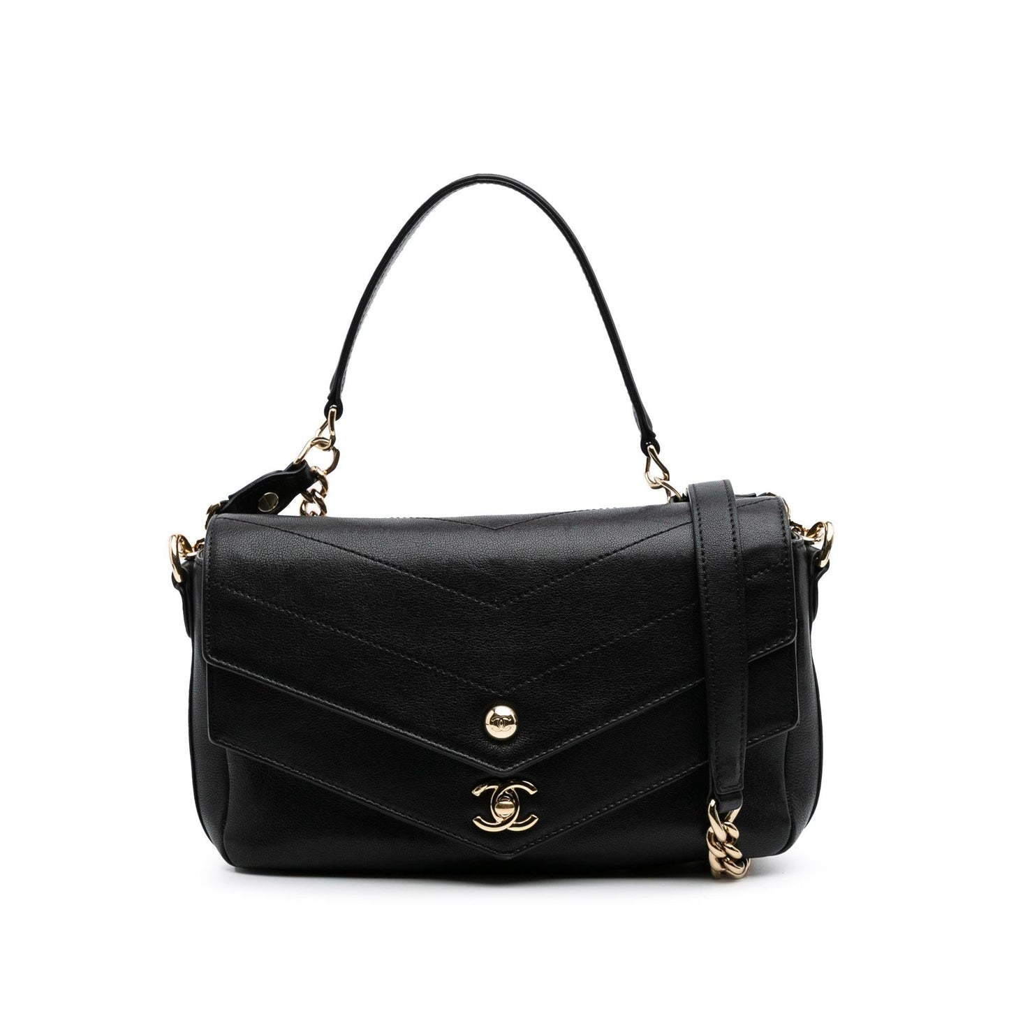 Chanel Quilted Sheepskin Double Chevron Flap Mini Bag Flap 1