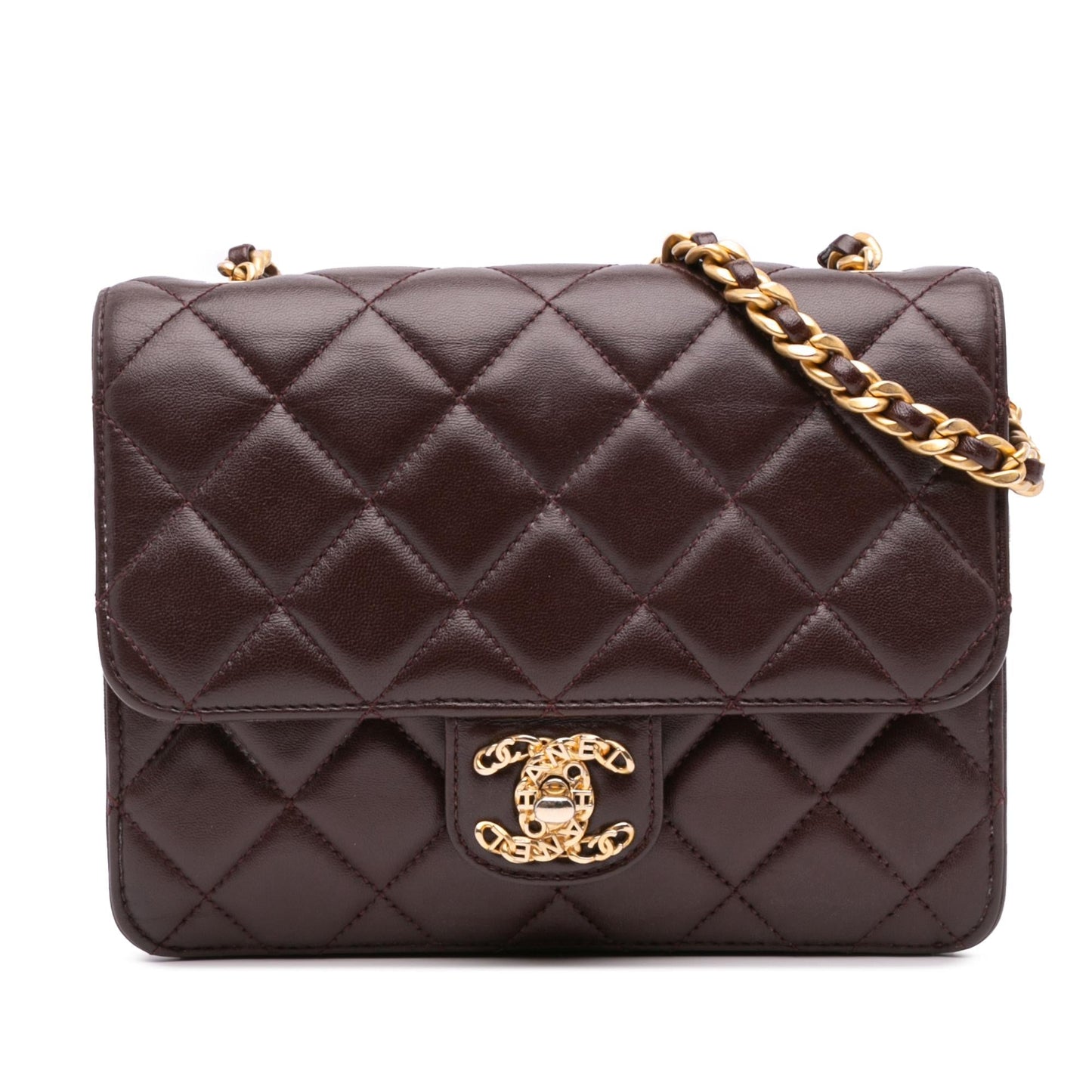 Chanel Quilted Shiny Lambskin Single Flap Mini Bag