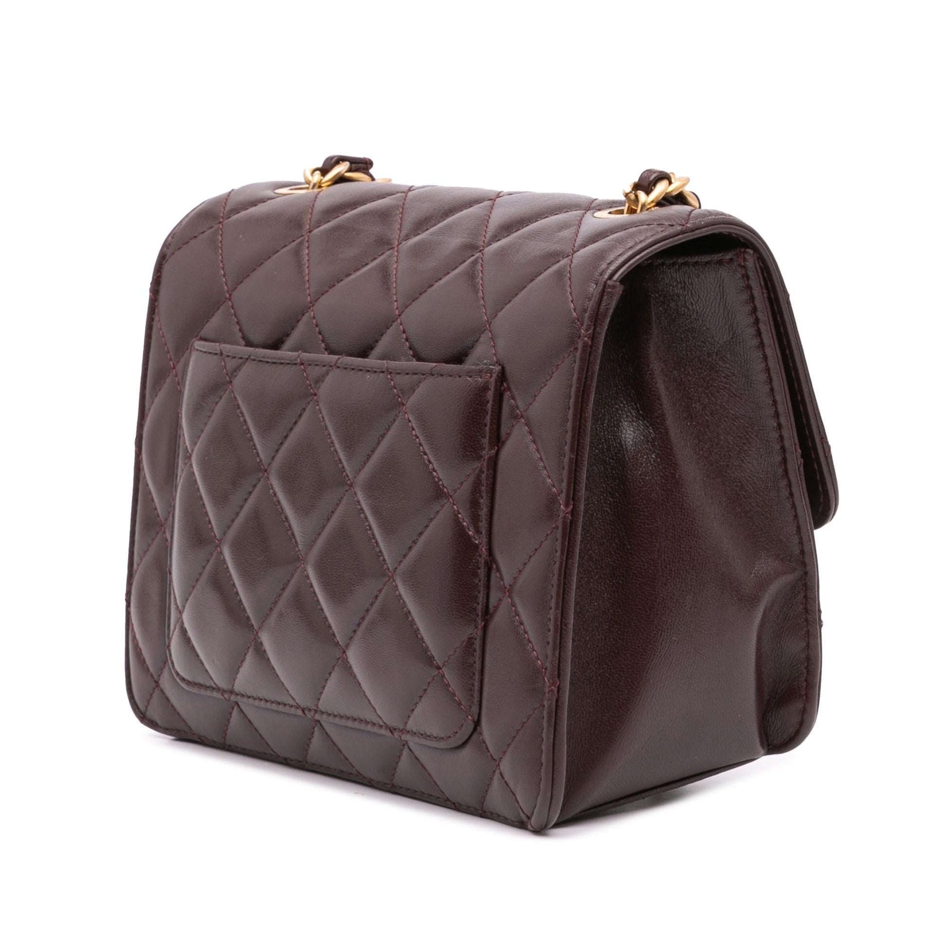 Chanel Quilted Shiny Lambskin Single Flap Mini Bag