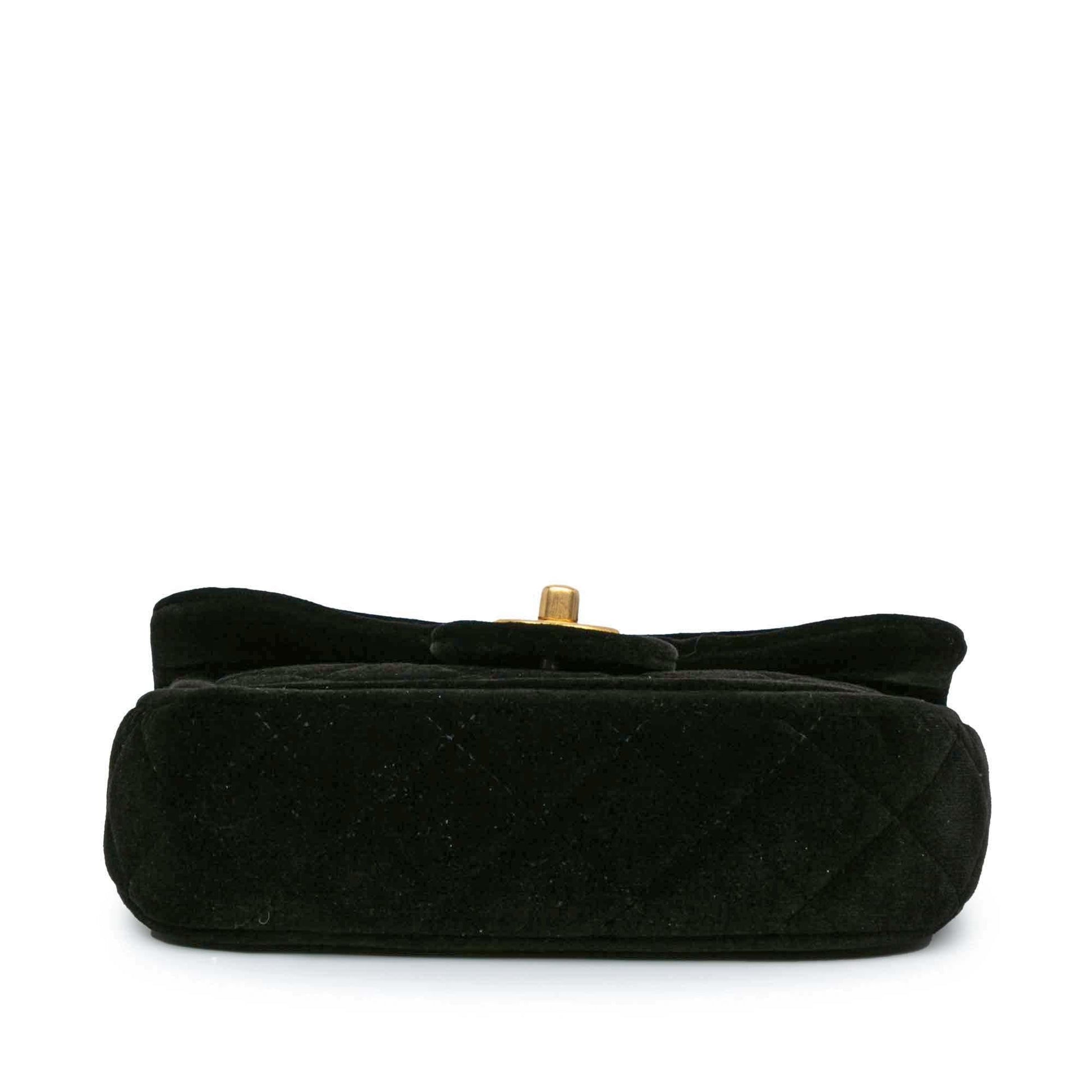 Chanel Quilted Velvet Double Frame Flap Mini Bag