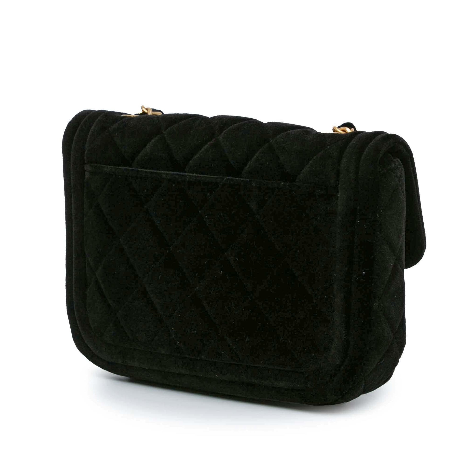 Chanel Quilted Velvet Double Frame Flap Mini Bag