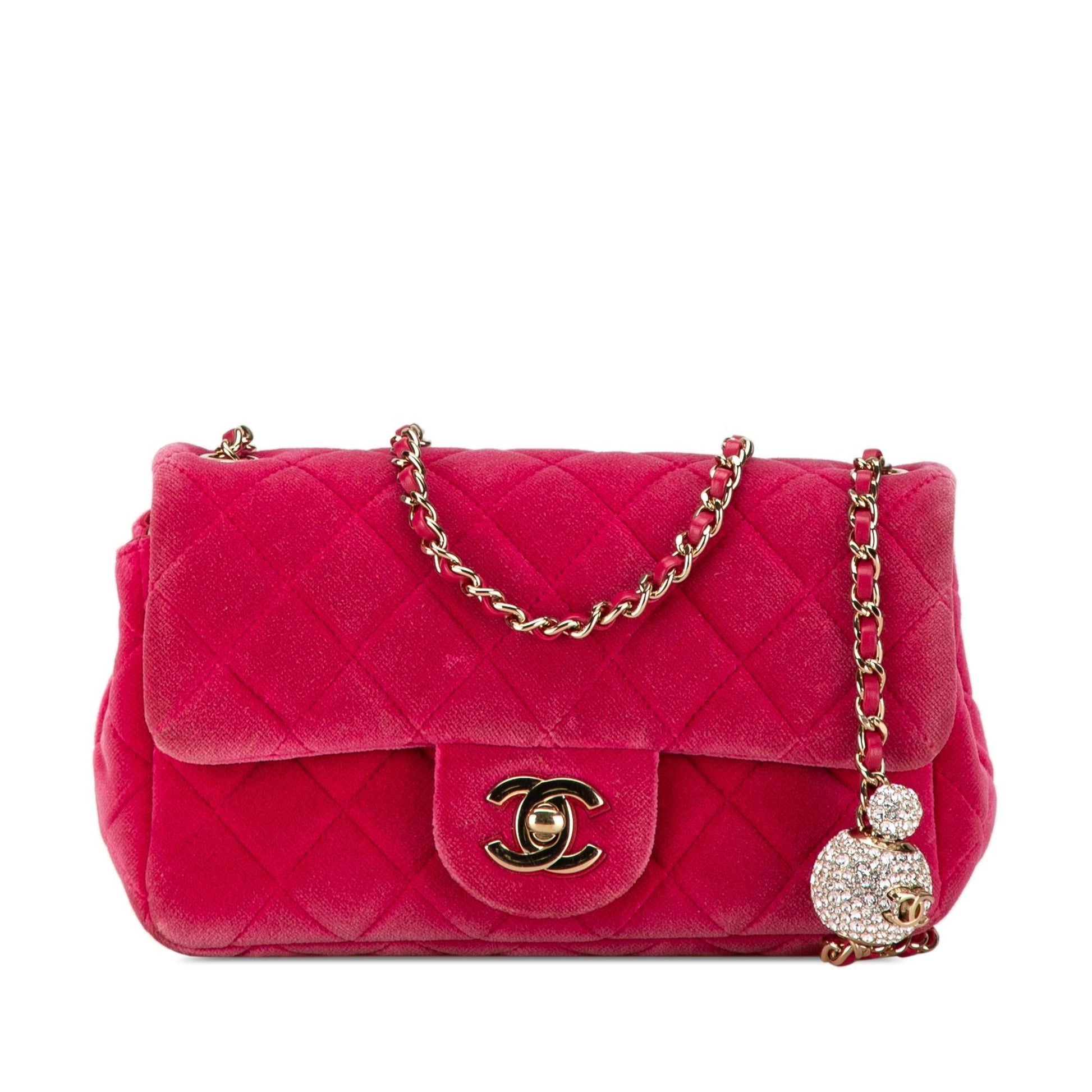 Chanel Quilted Velvet Pearl Crush Single Flap Mini Bag