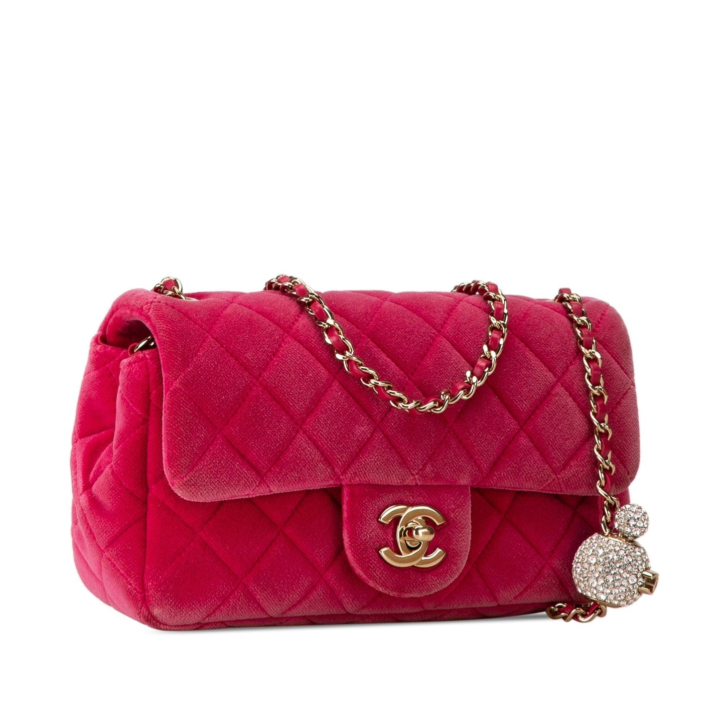 Chanel Quilted Velvet Pearl Crush Single Flap Mini Bag