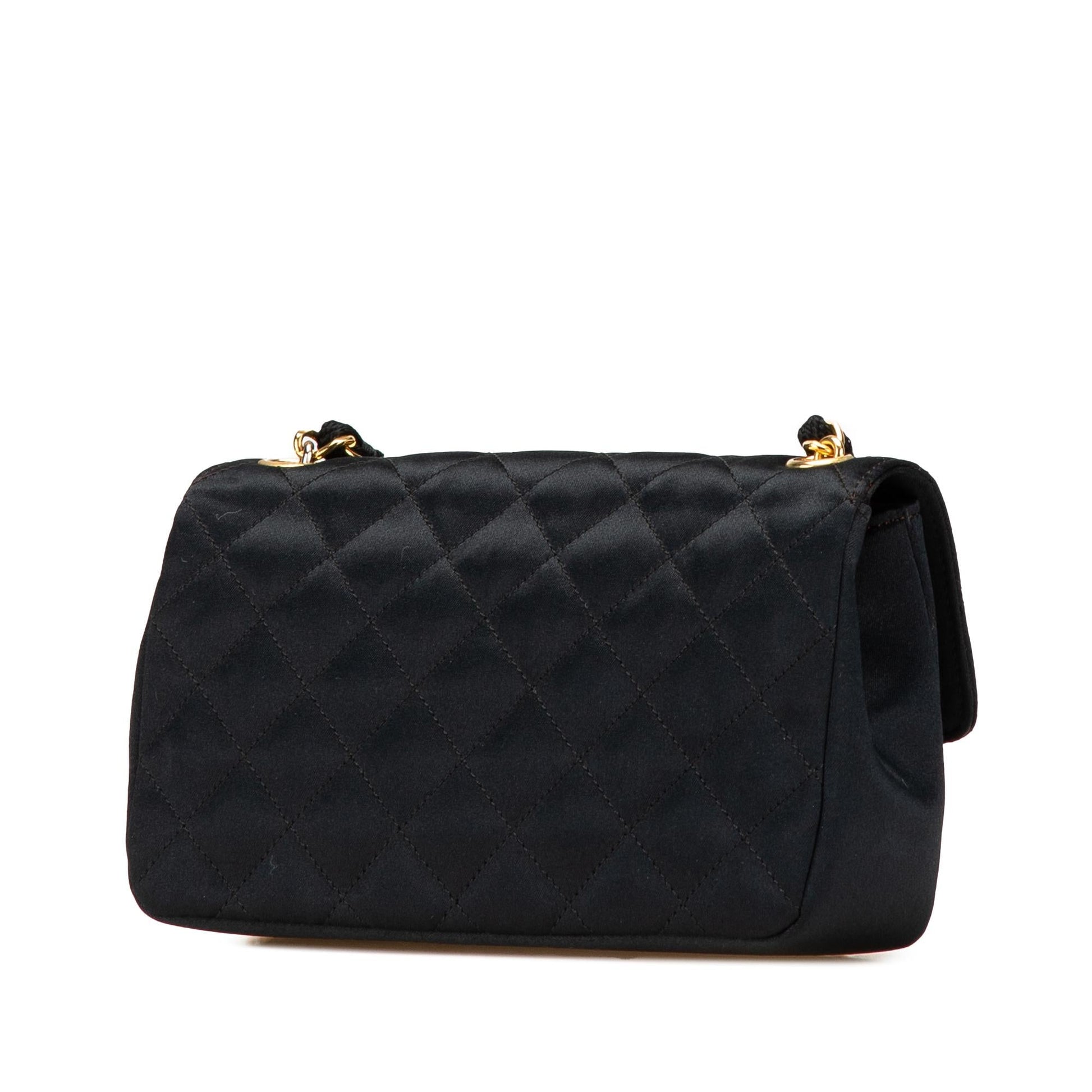 Chanel Rectangular CC Quilted Satin Flap Mini Bag