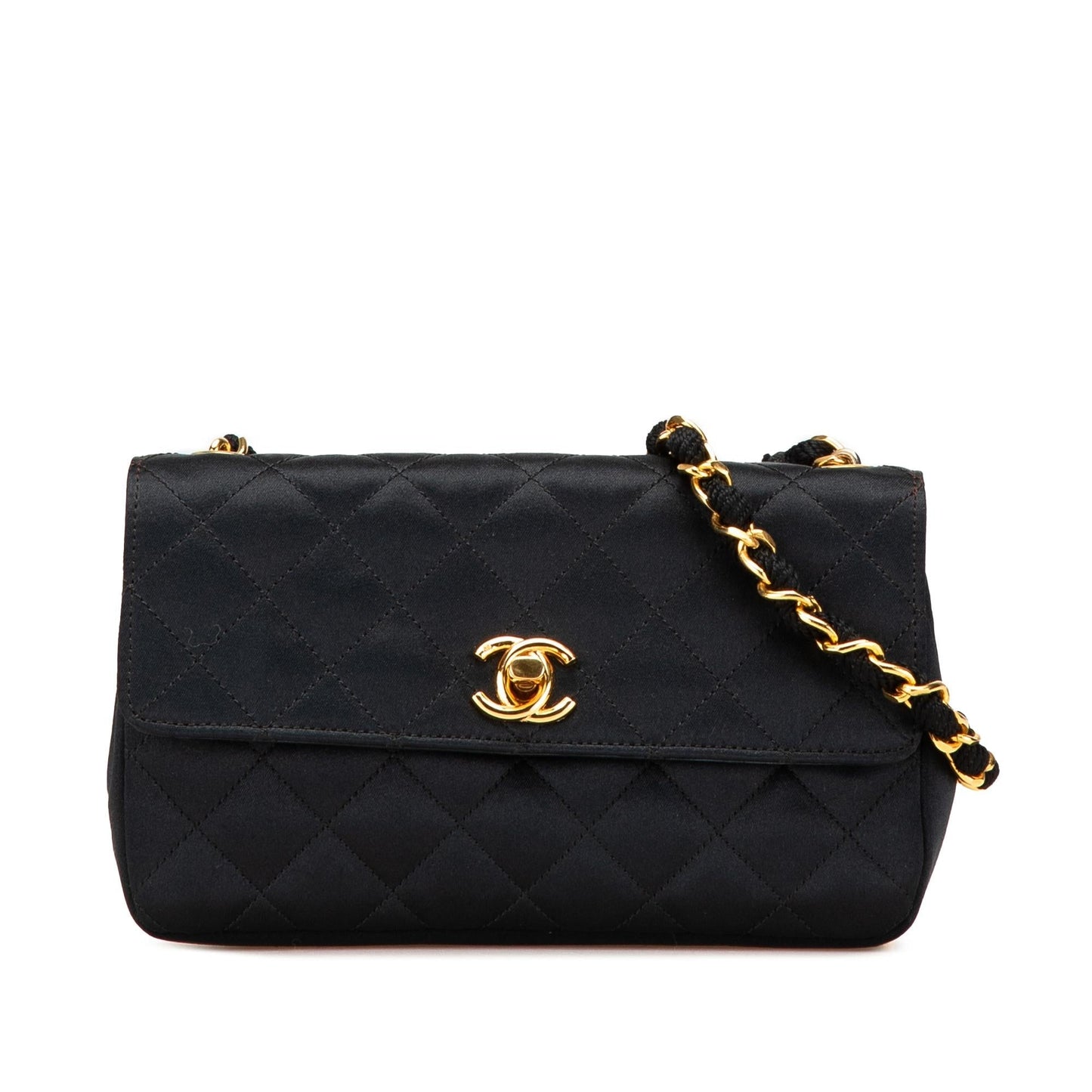 Chanel Rectangular CC Quilted Satin Flap Mini Bag Flap 1