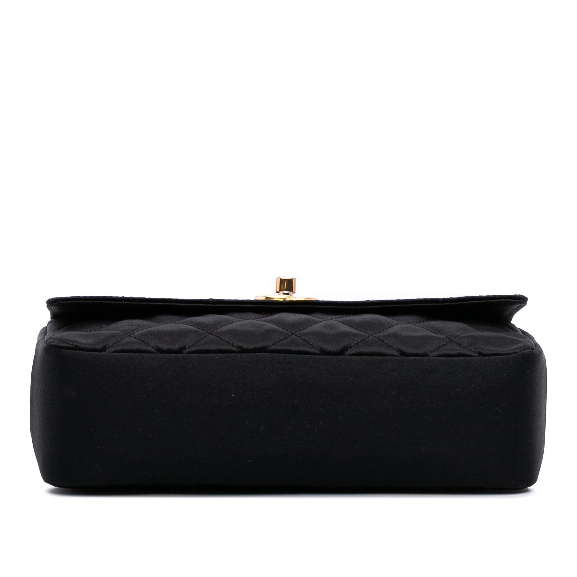 Chanel Rectangular CC Quilted Satin Flap Mini Bag Flap 2
