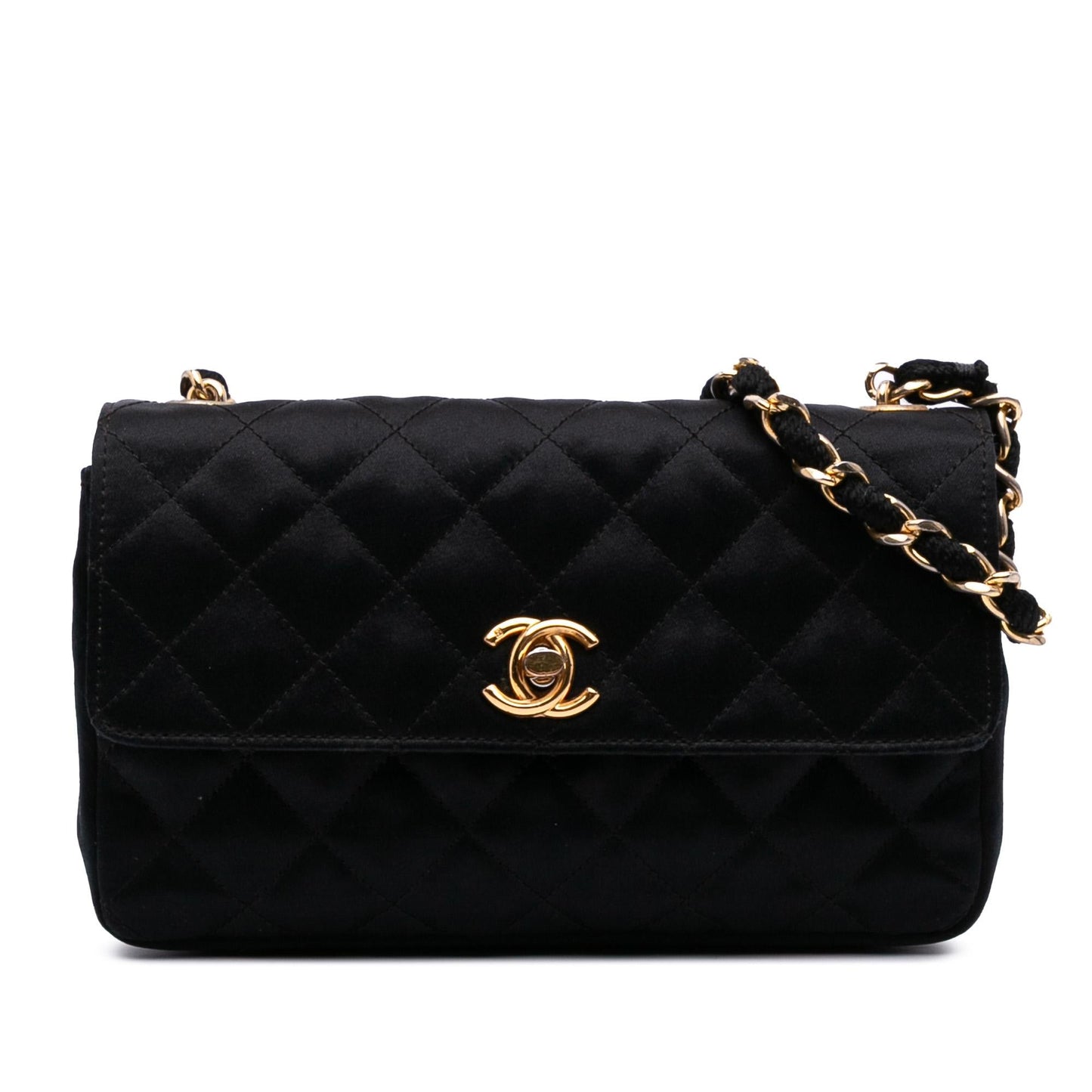 Chanel Rectangular CC Quilted Satin Flap Mini Bag Flap 2